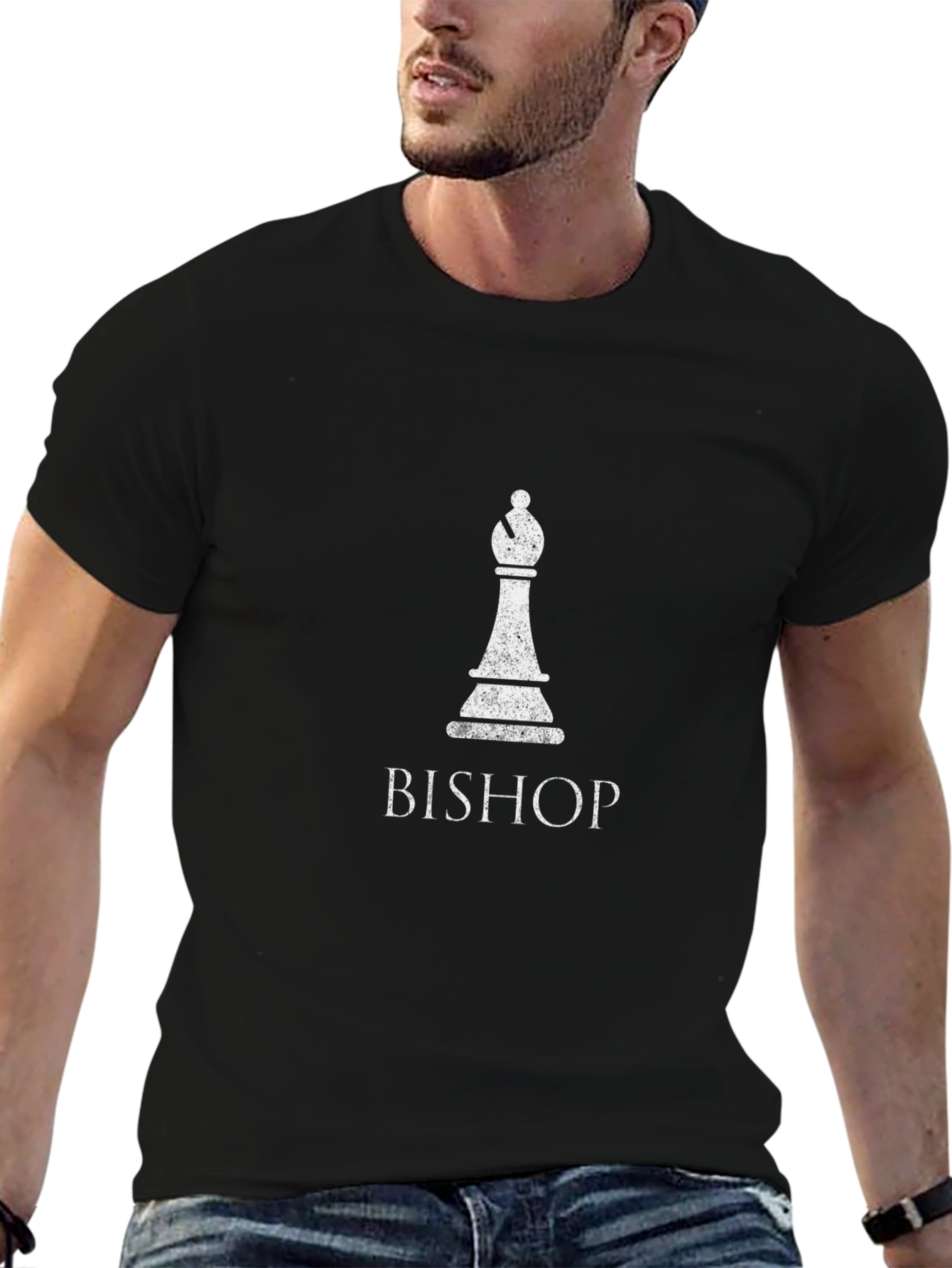 Chess Bishop Graphic T-Shirt - Strategy Tee