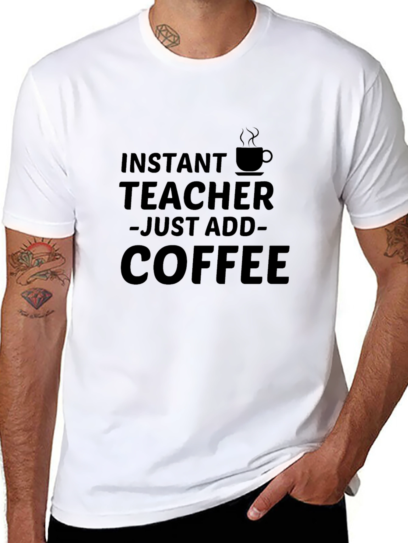 Instant Teacher Coffee T-Shirt - Black