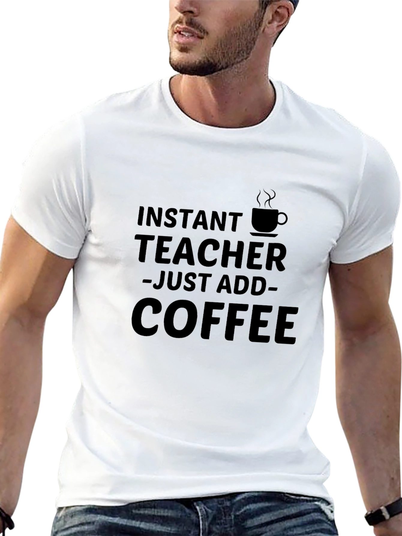 Instant Teacher Coffee T-Shirt - Black