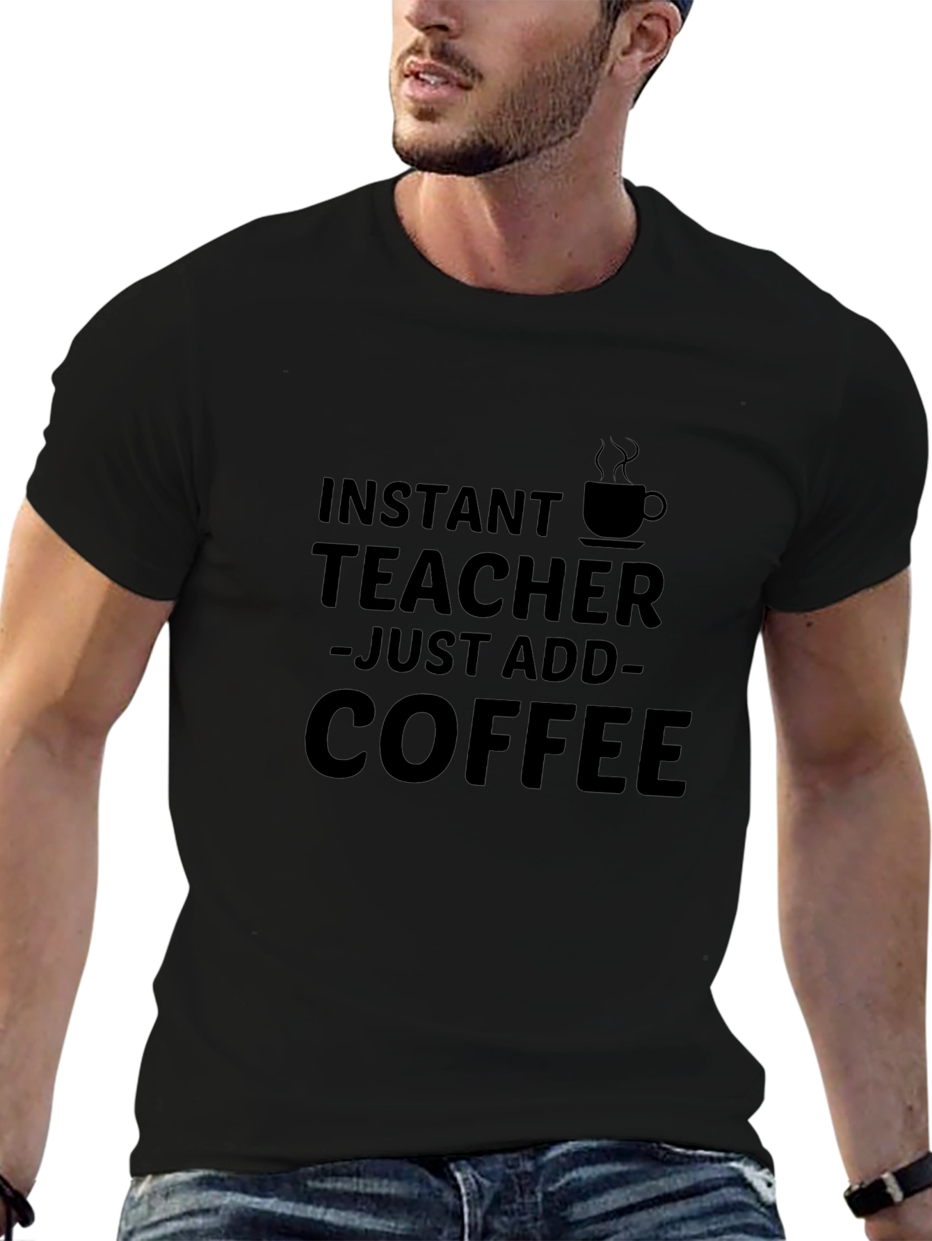Instant Teacher Coffee T-Shirt - Black