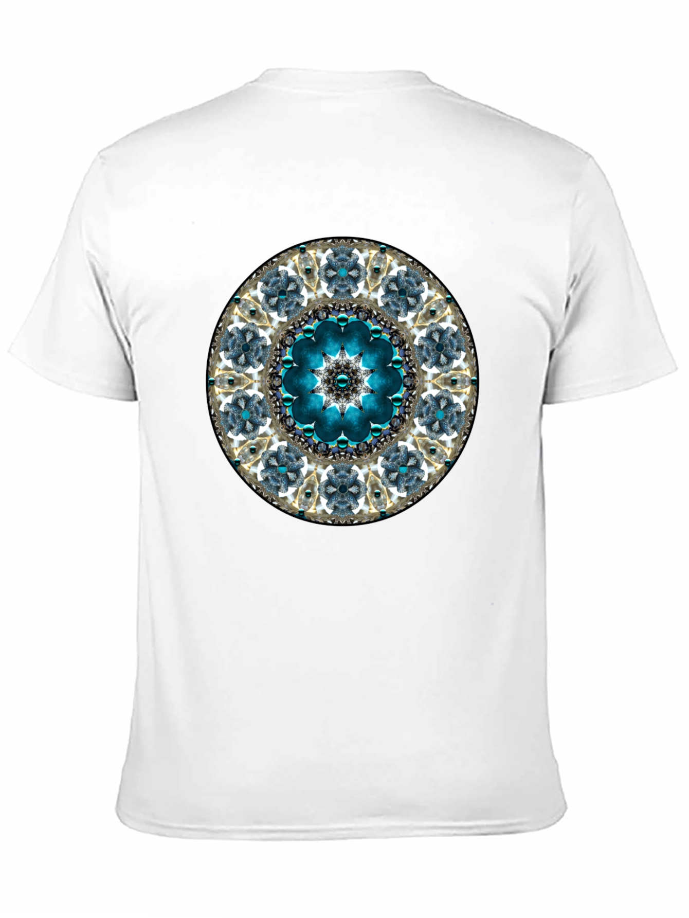 Blue Mandala Graphic Tee - Unique Geometric Design