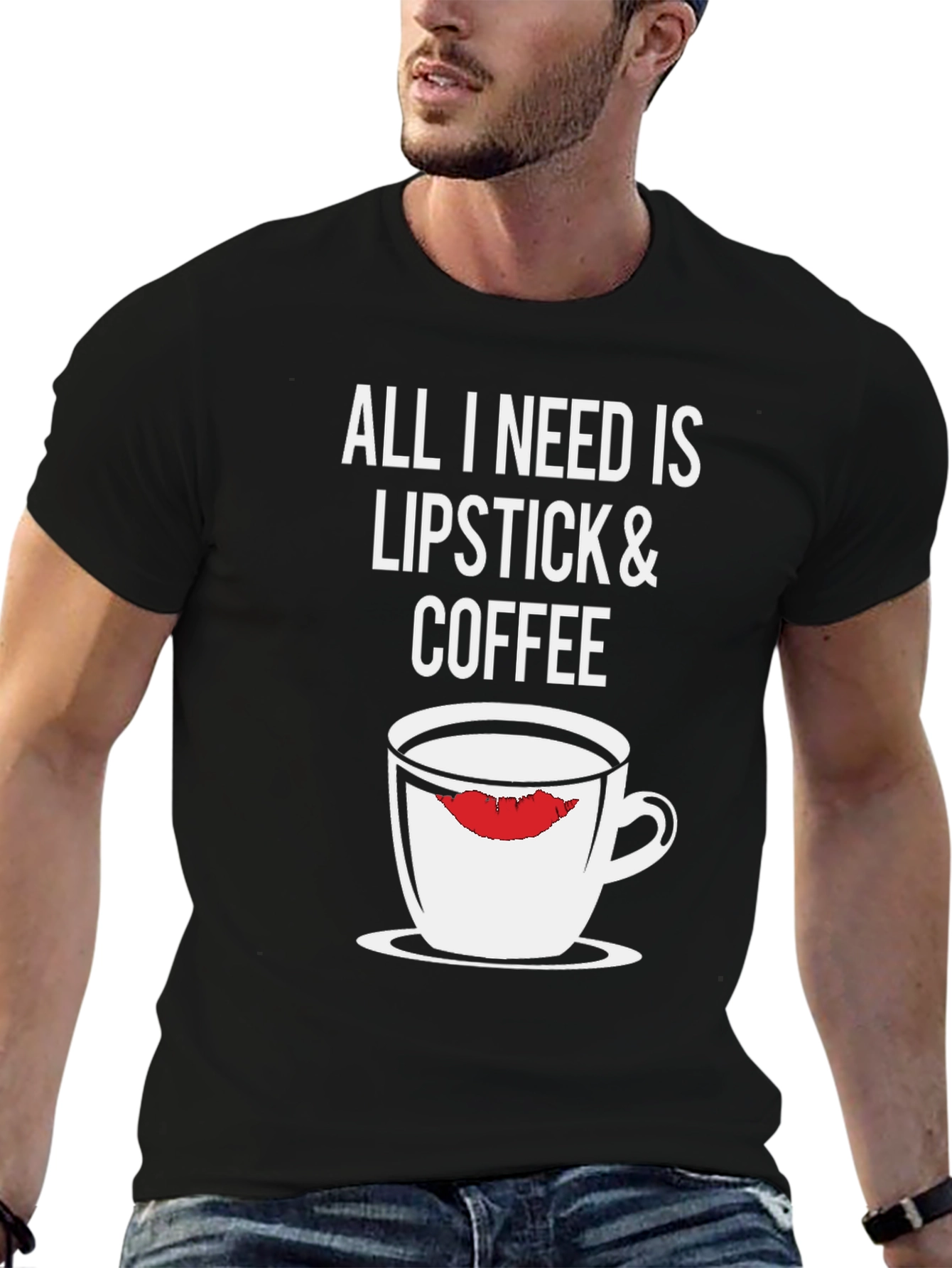 Lipstick & Coffee Graphic T-Shirt