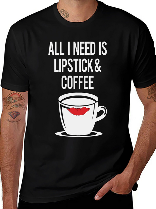 Lipstick & Coffee Graphic T-Shirt