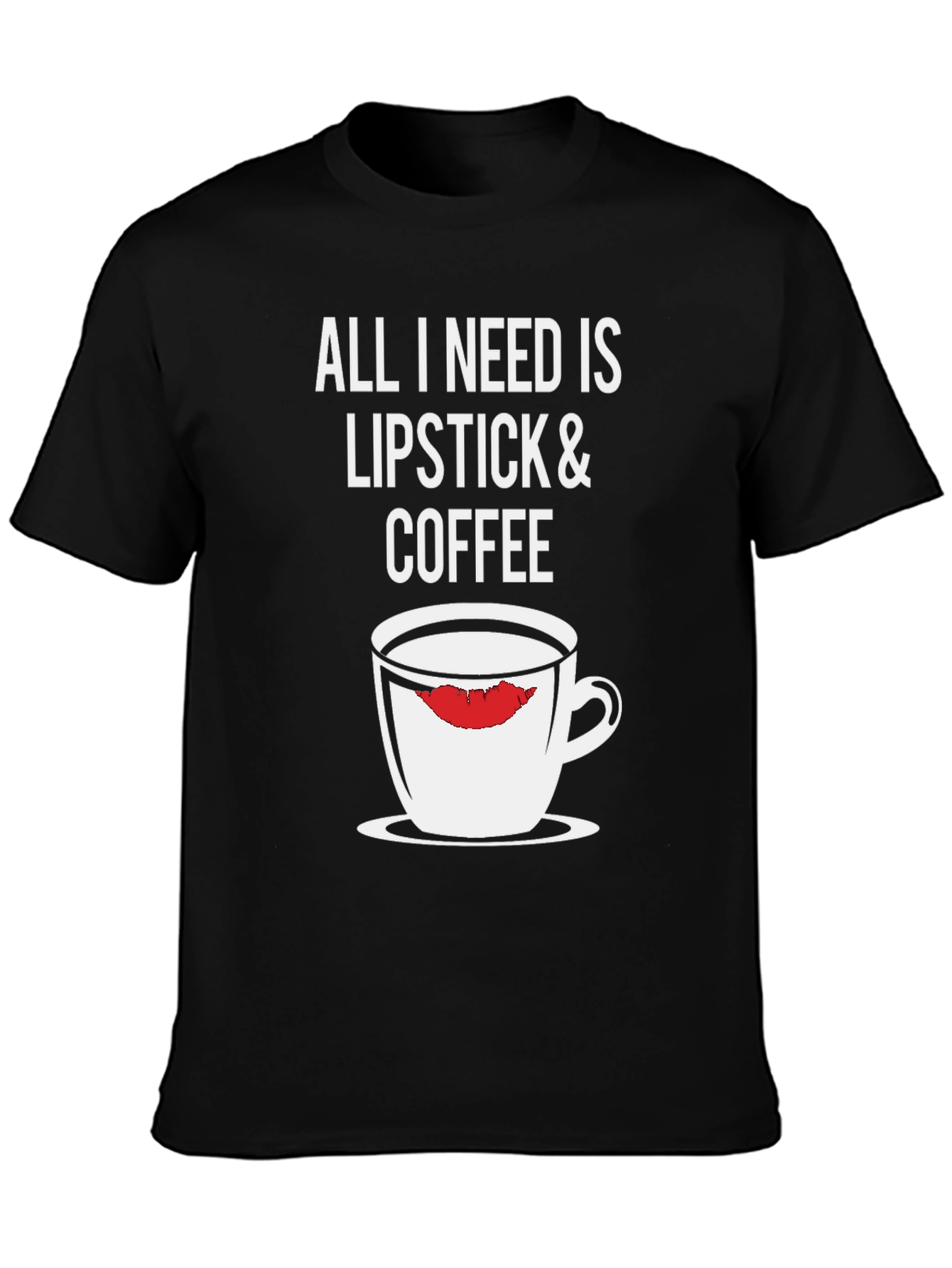 Lipstick & Coffee Graphic T-Shirt