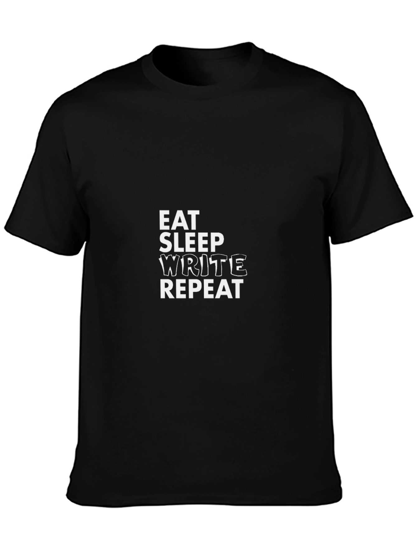 Eat Sleep Write Repeat Graphic Tee - Black T-Shirt