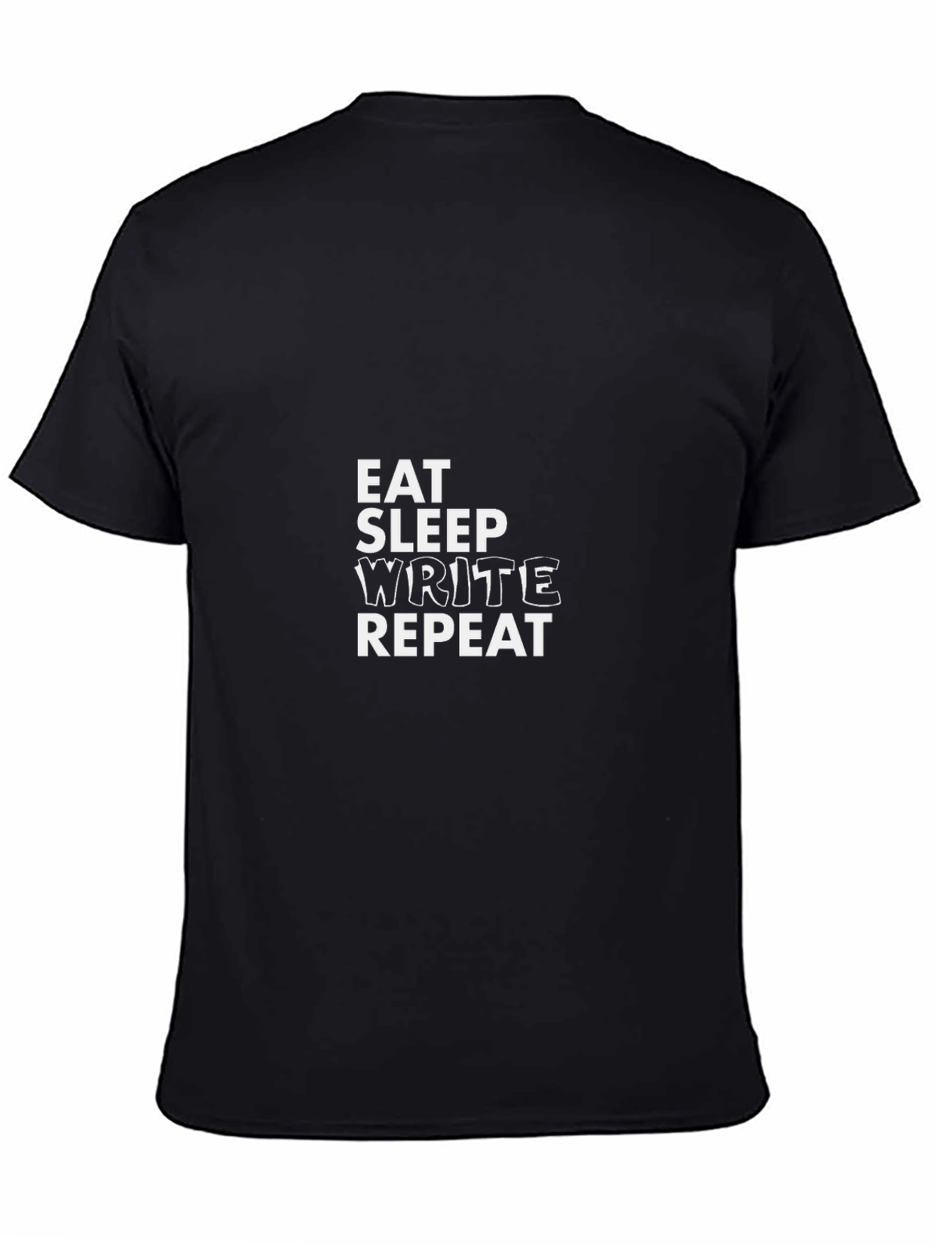Eat Sleep Write Repeat Graphic Tee - Black T-Shirt