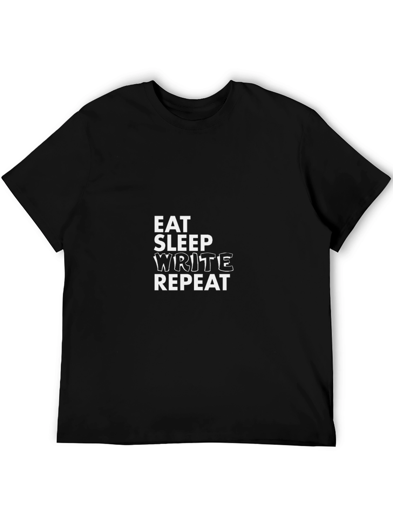 Eat Sleep Write Repeat Graphic Tee - Black T-Shirt