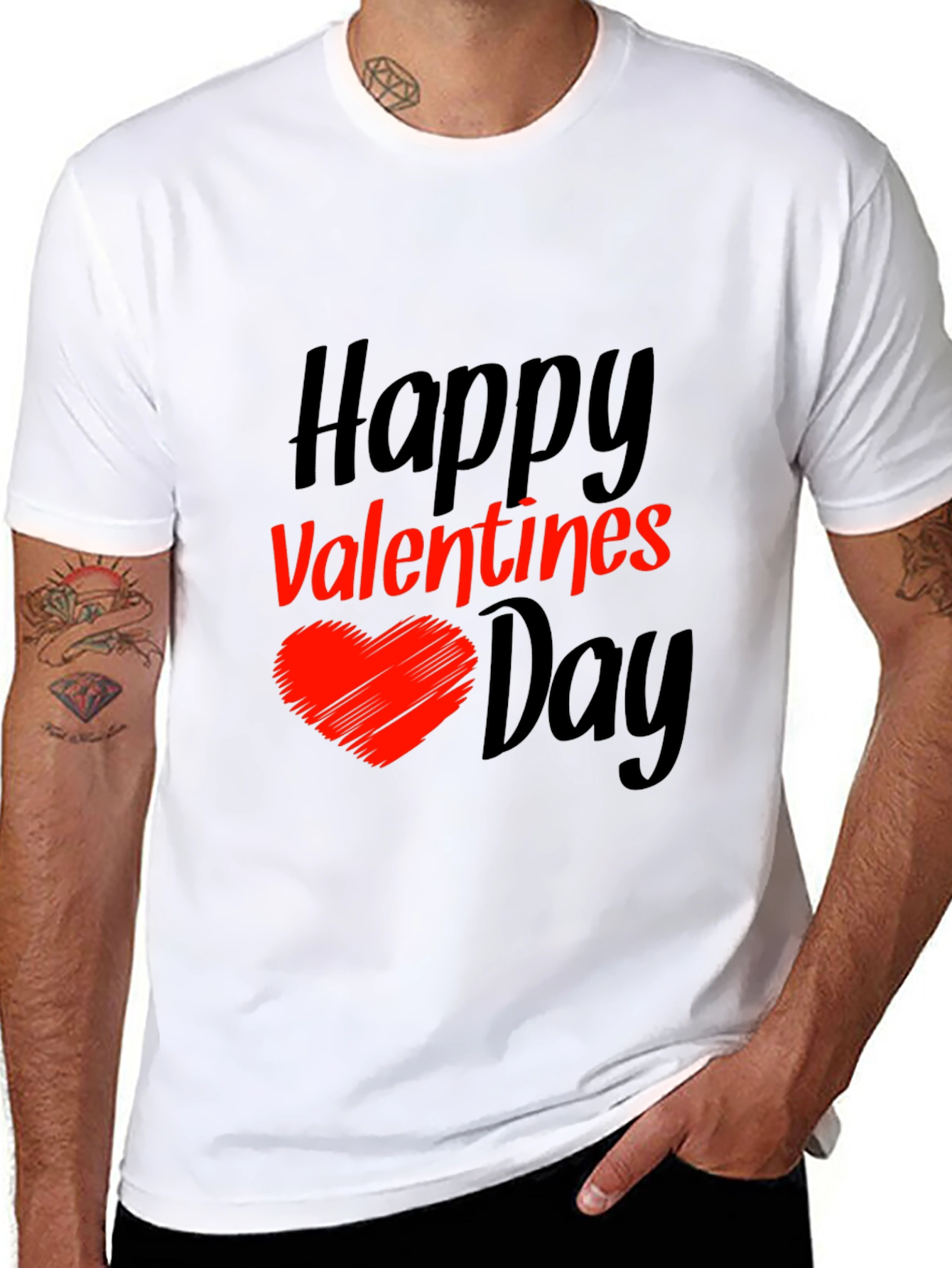 Happy Valentines Day Black T-Shirt