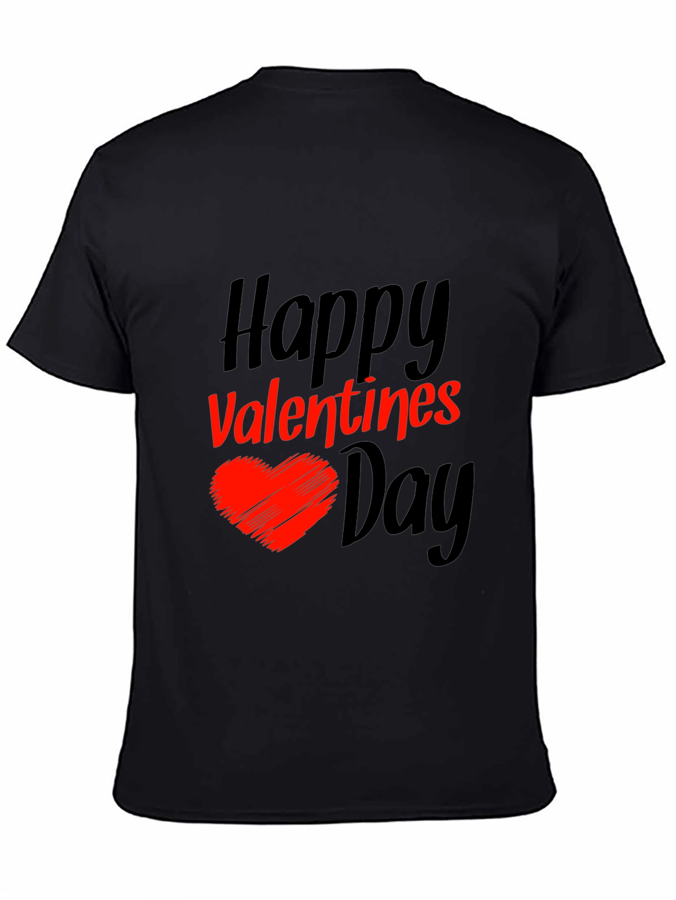 Happy Valentines Day Black T-Shirt