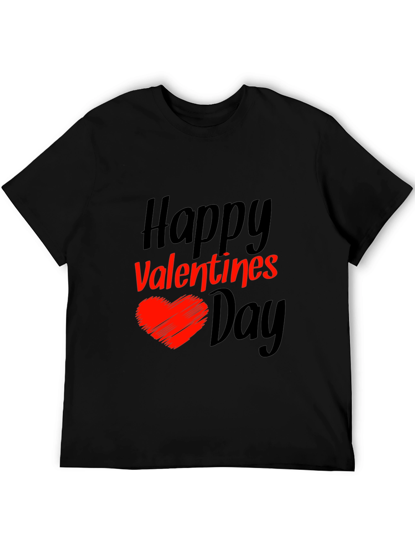 Happy Valentines Day Black T-Shirt