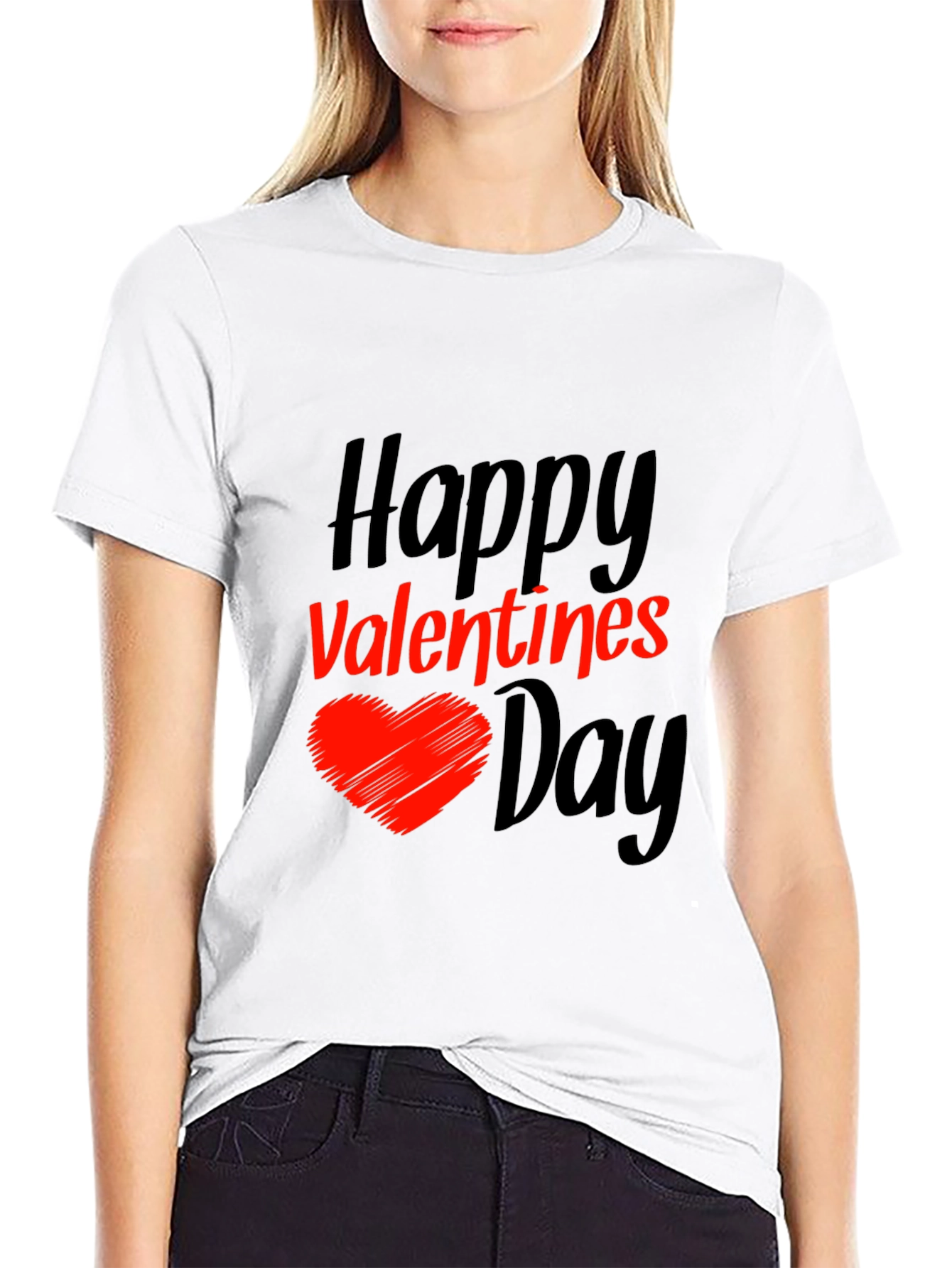 Happy Valentines Day Black T-Shirt