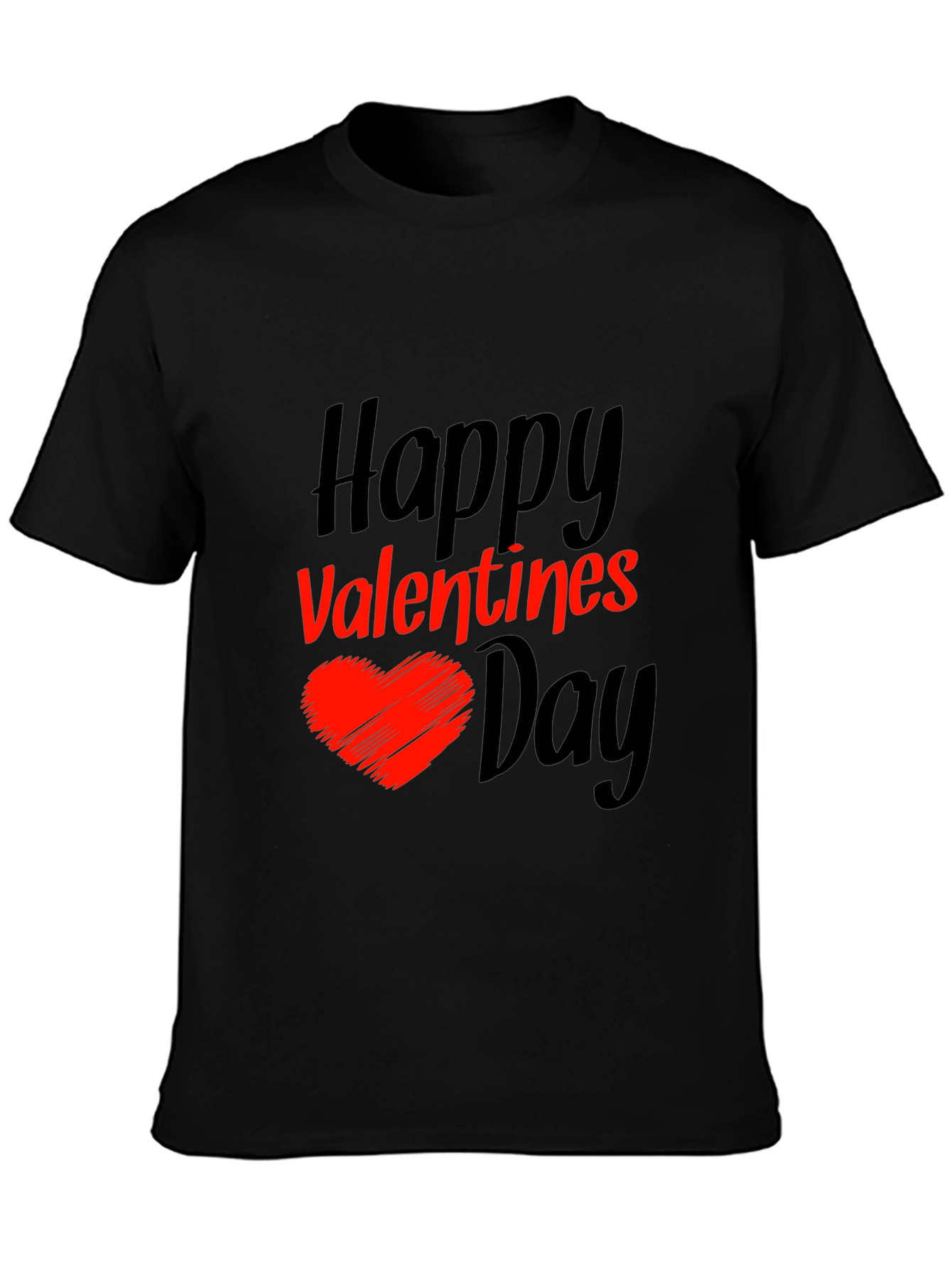 Happy Valentines Day Black T-Shirt