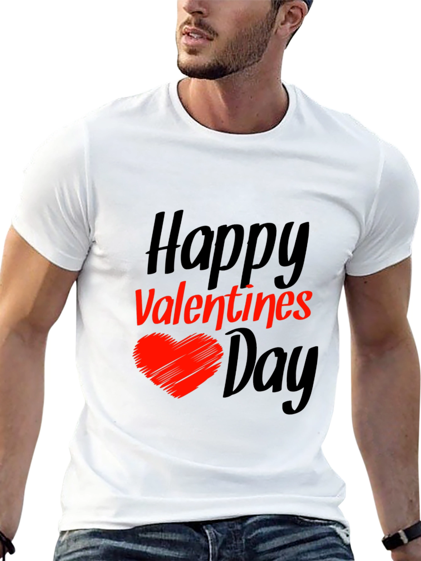 Happy Valentines Day Black T-Shirt