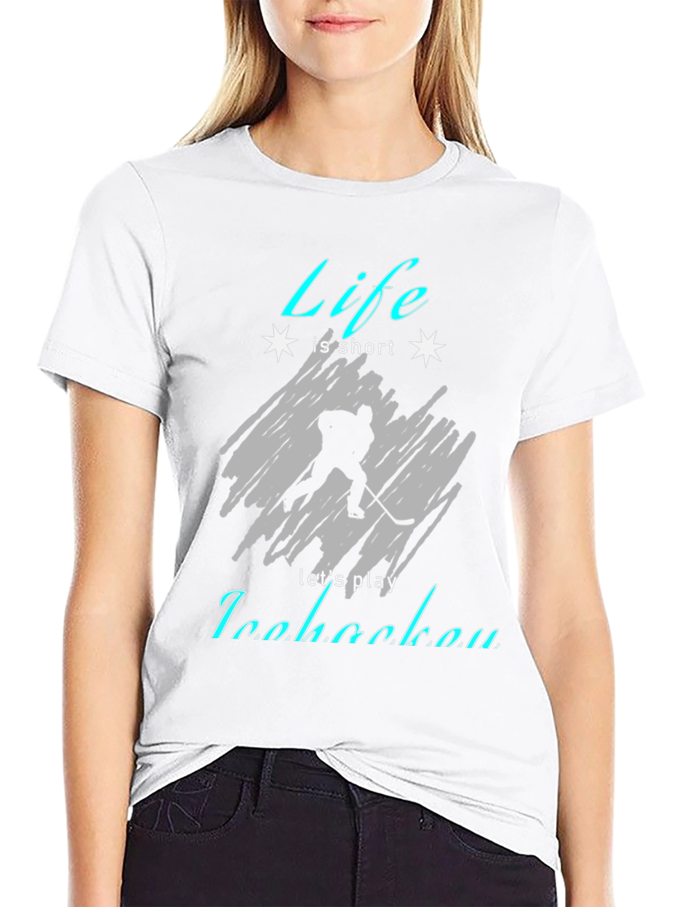 Life is Short Play Ice Hockey T-Shirt