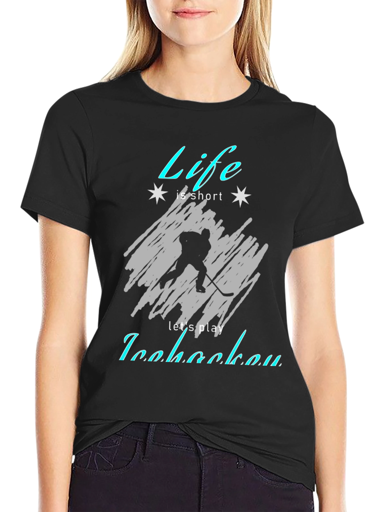 Life is Short Play Ice Hockey T-Shirt