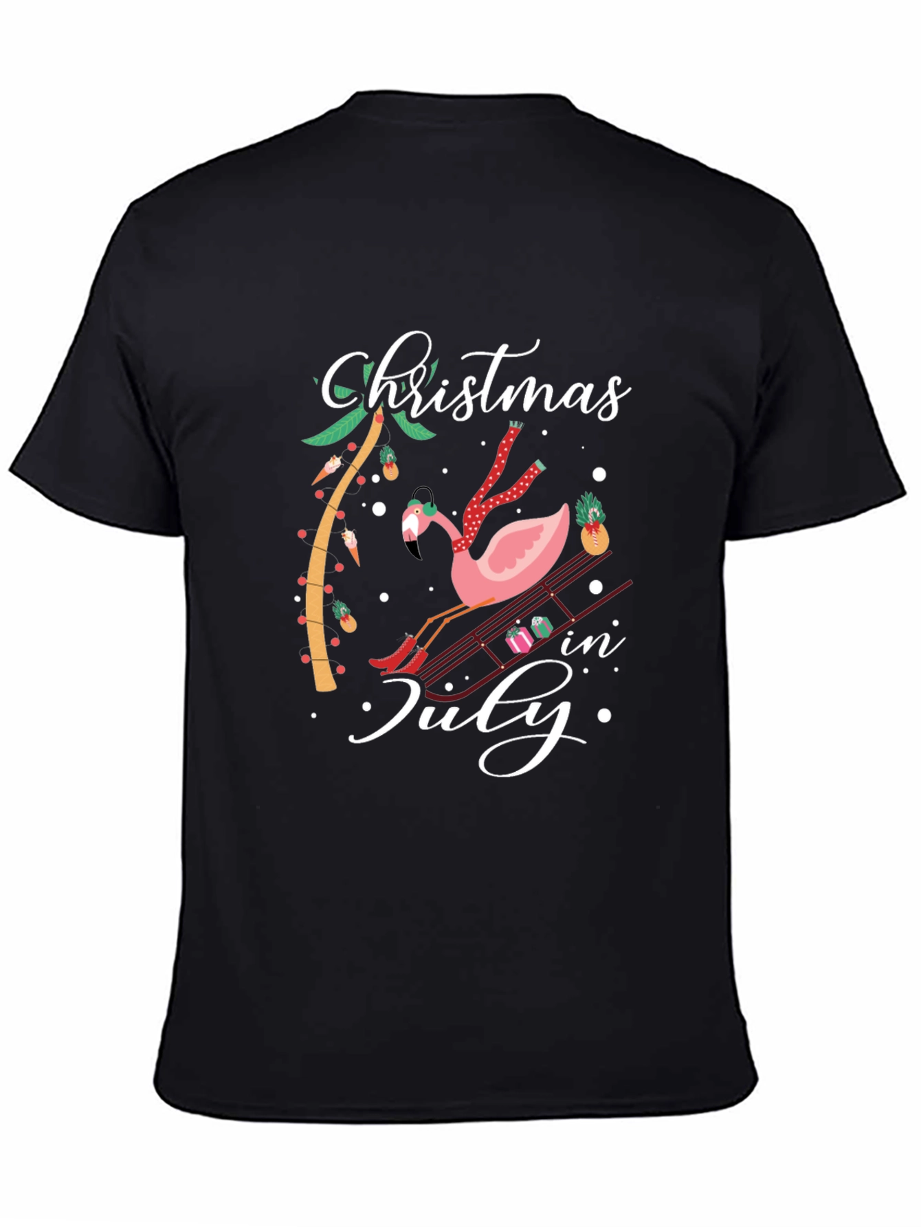 Christmas in July Flamingo T-Shirt