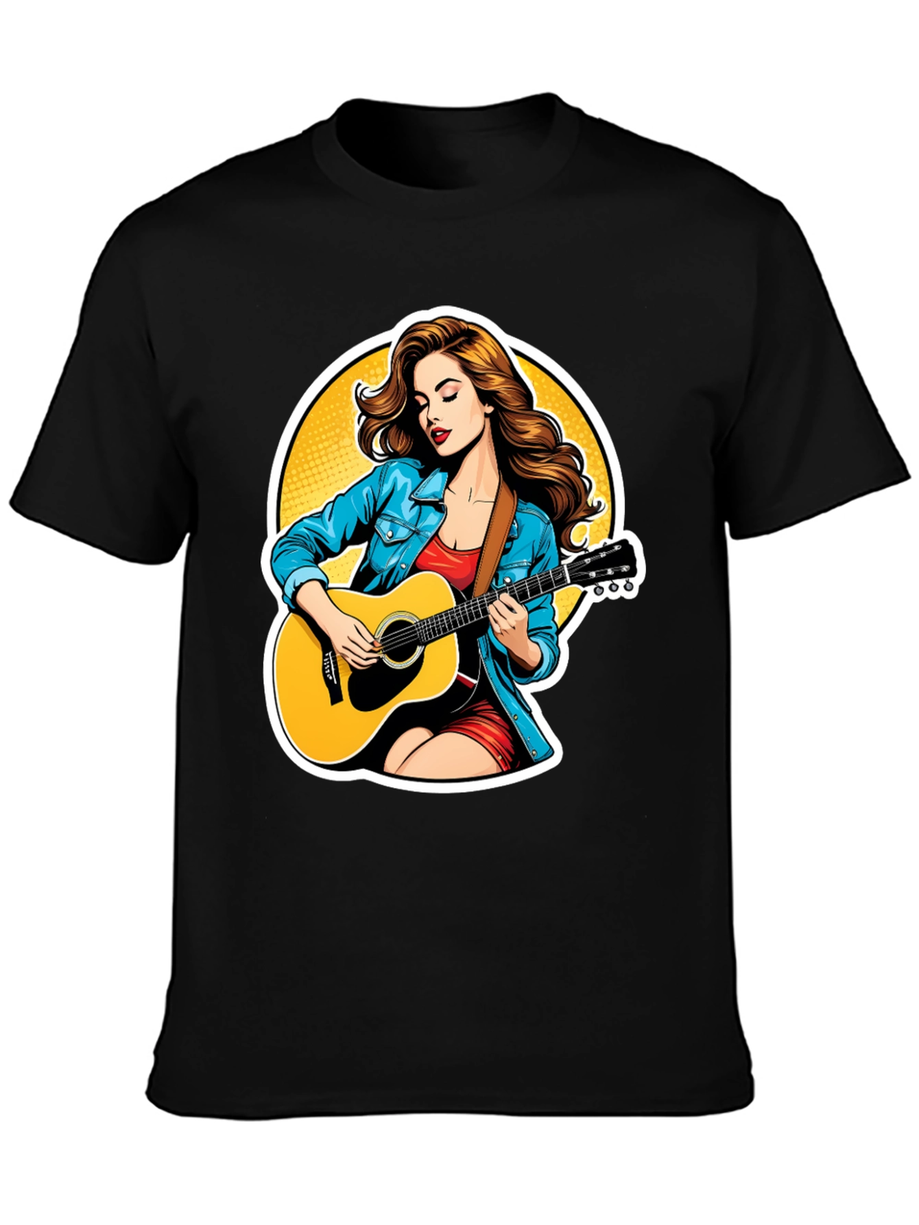 Guitar Girl Graphic Tee - Cool Casual Style