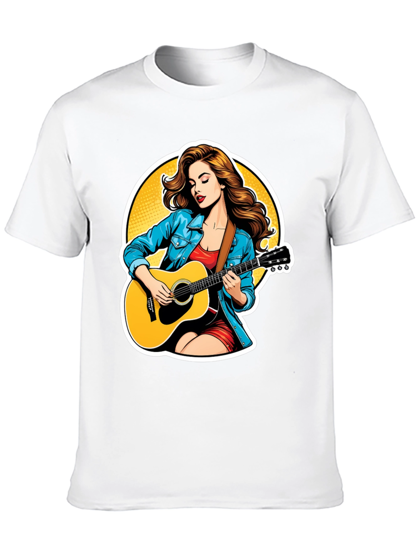 Guitar Girl Graphic Tee - Cool Casual Style