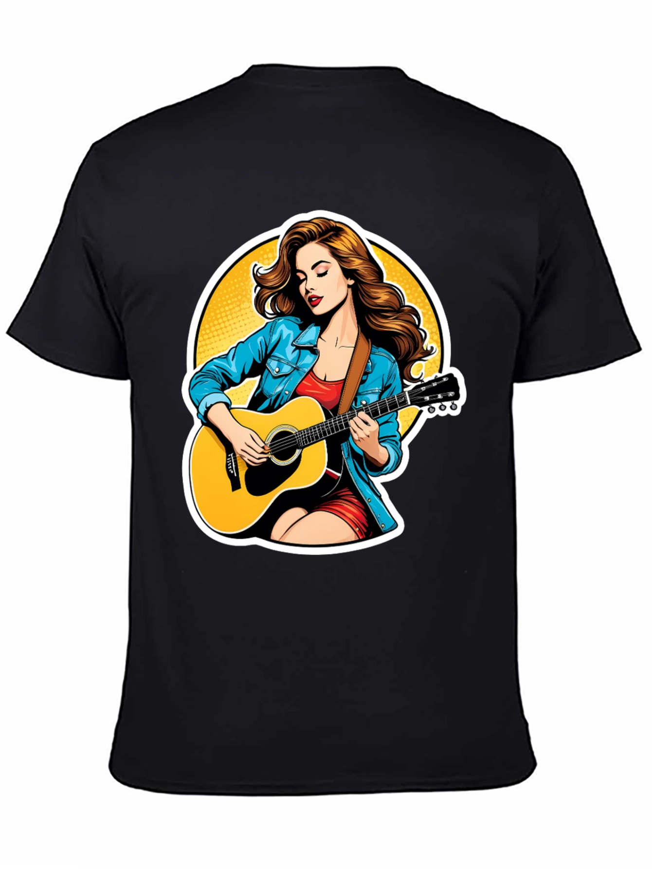 Guitar Girl Graphic Tee - Cool Casual Style