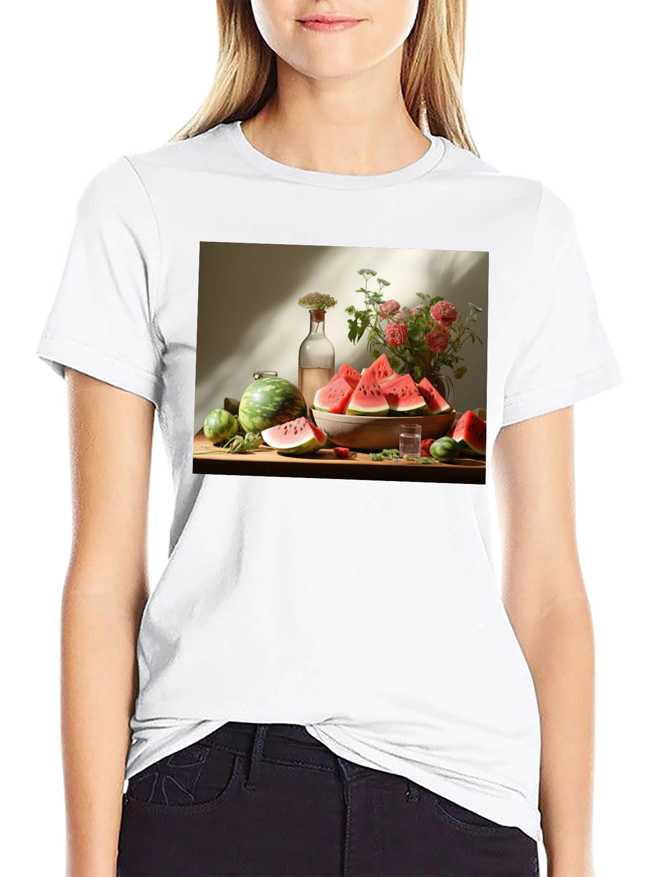 Artistic Watermelon Still Life Graphic Tee