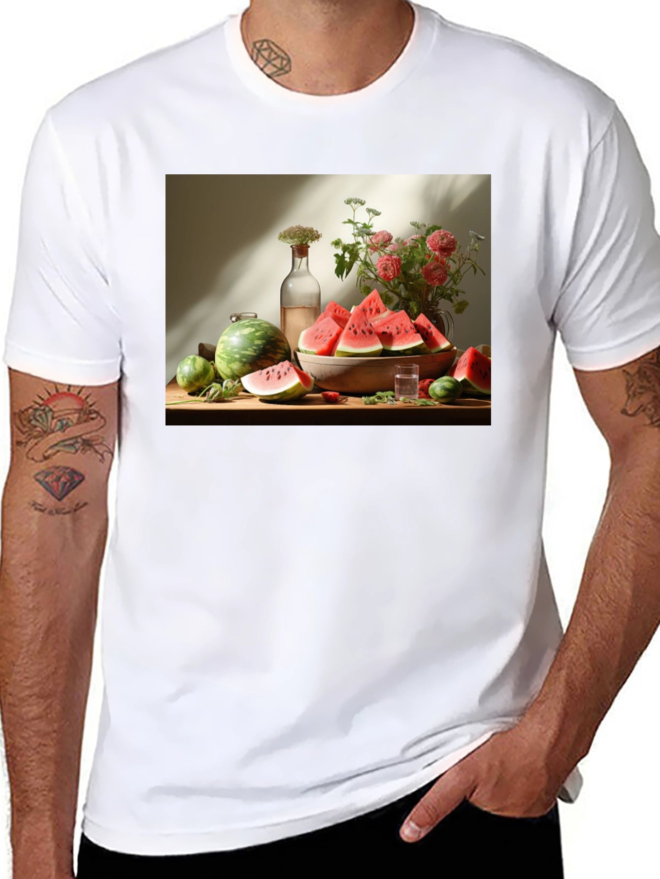Artistic Watermelon Still Life Graphic Tee