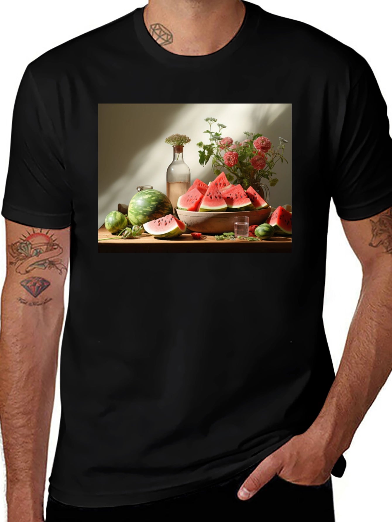 Artistic Watermelon Still Life Graphic Tee