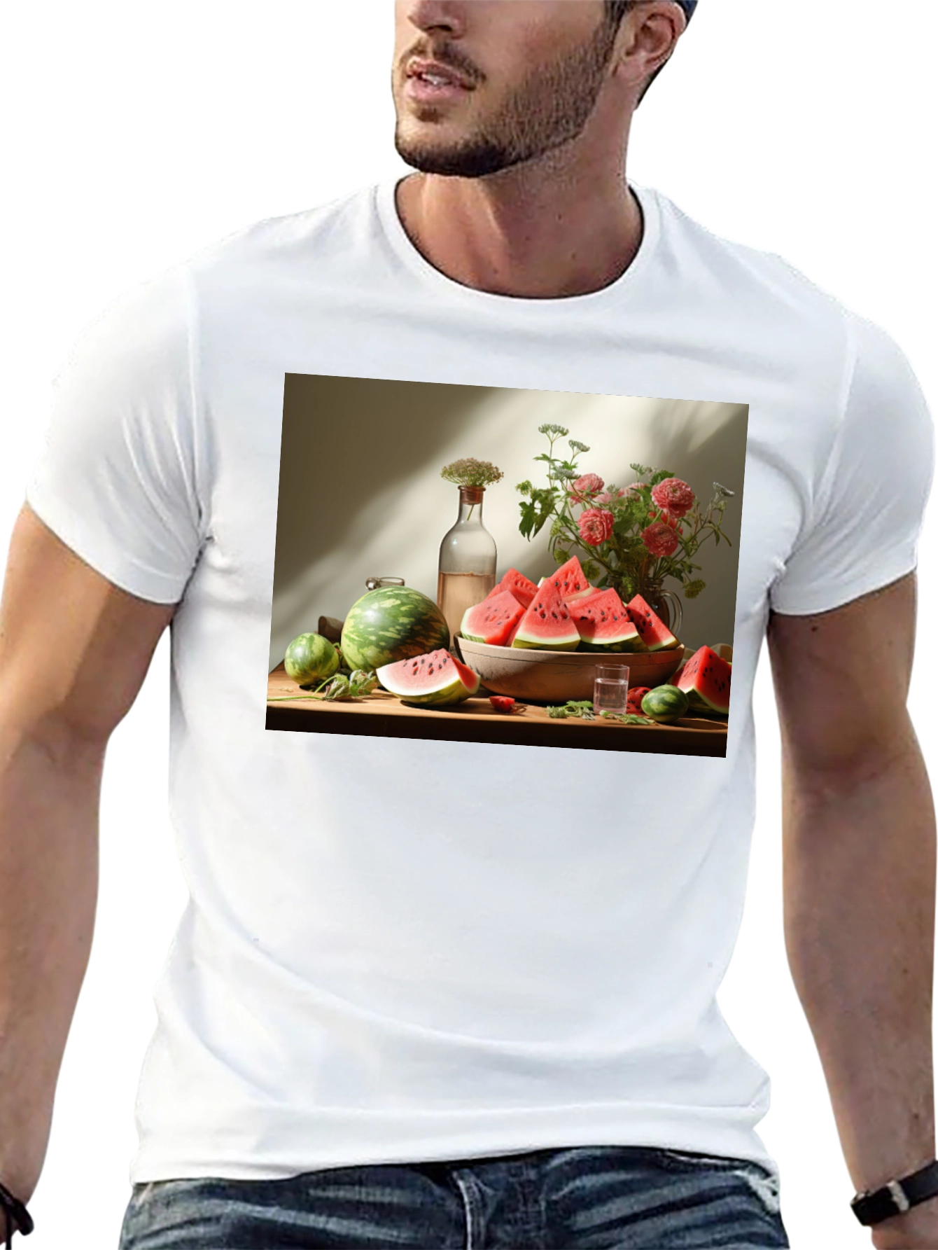 Artistic Watermelon Still Life Graphic Tee