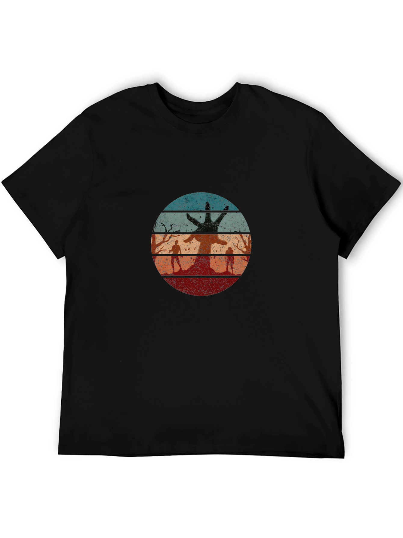 Retro Zombie Tree Graphic T-Shirt