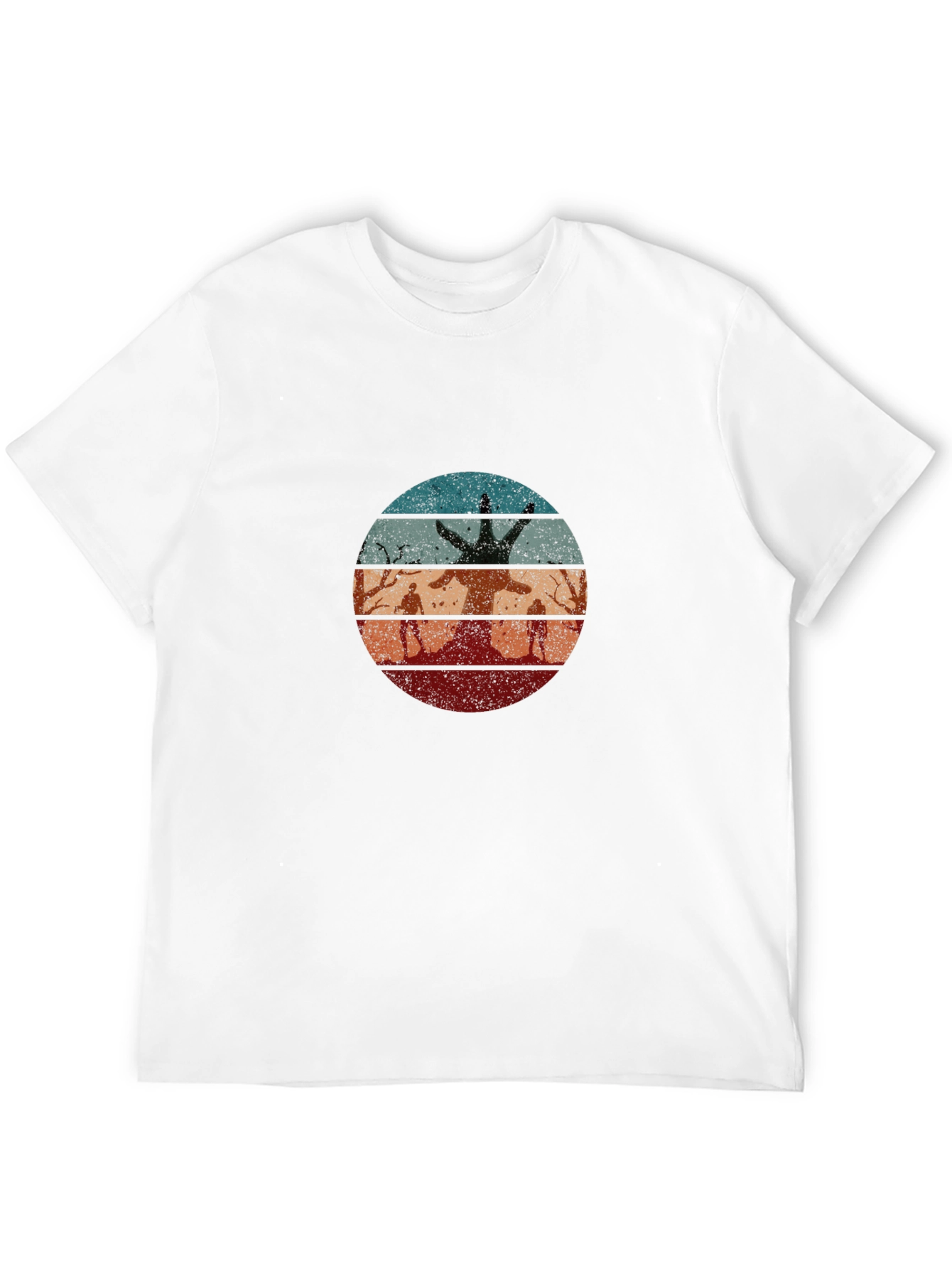 Retro Zombie Tree Graphic T-Shirt