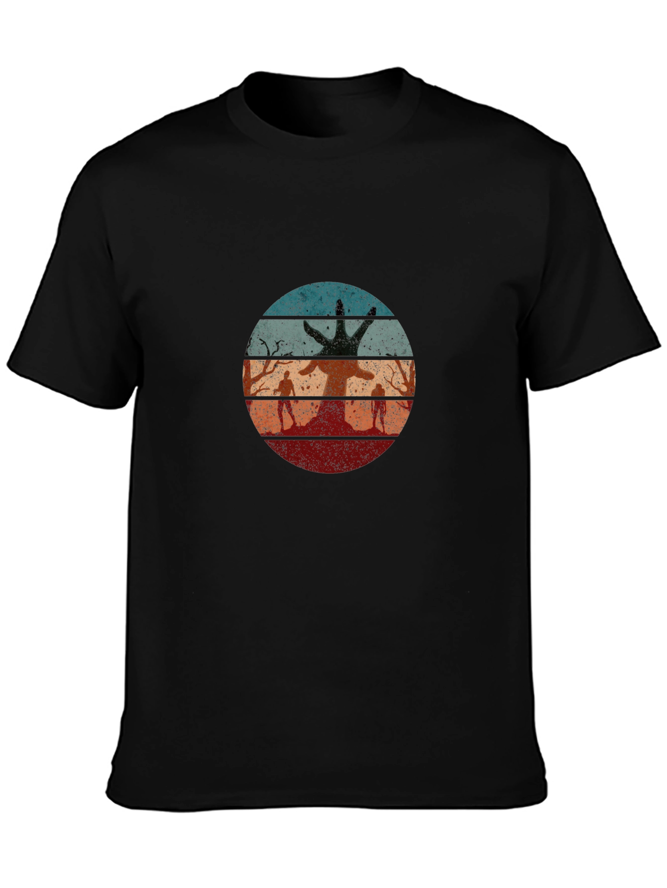 Retro Zombie Tree Graphic T-Shirt