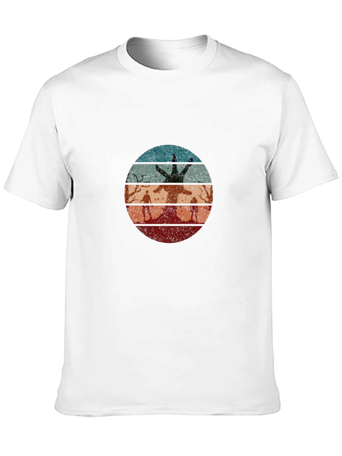 Retro Zombie Tree Graphic T-Shirt