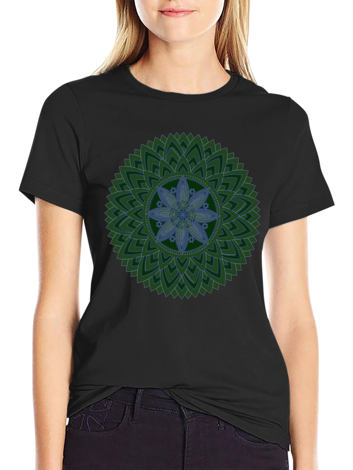 Mandala Print Black T-Shirt - Unique Design