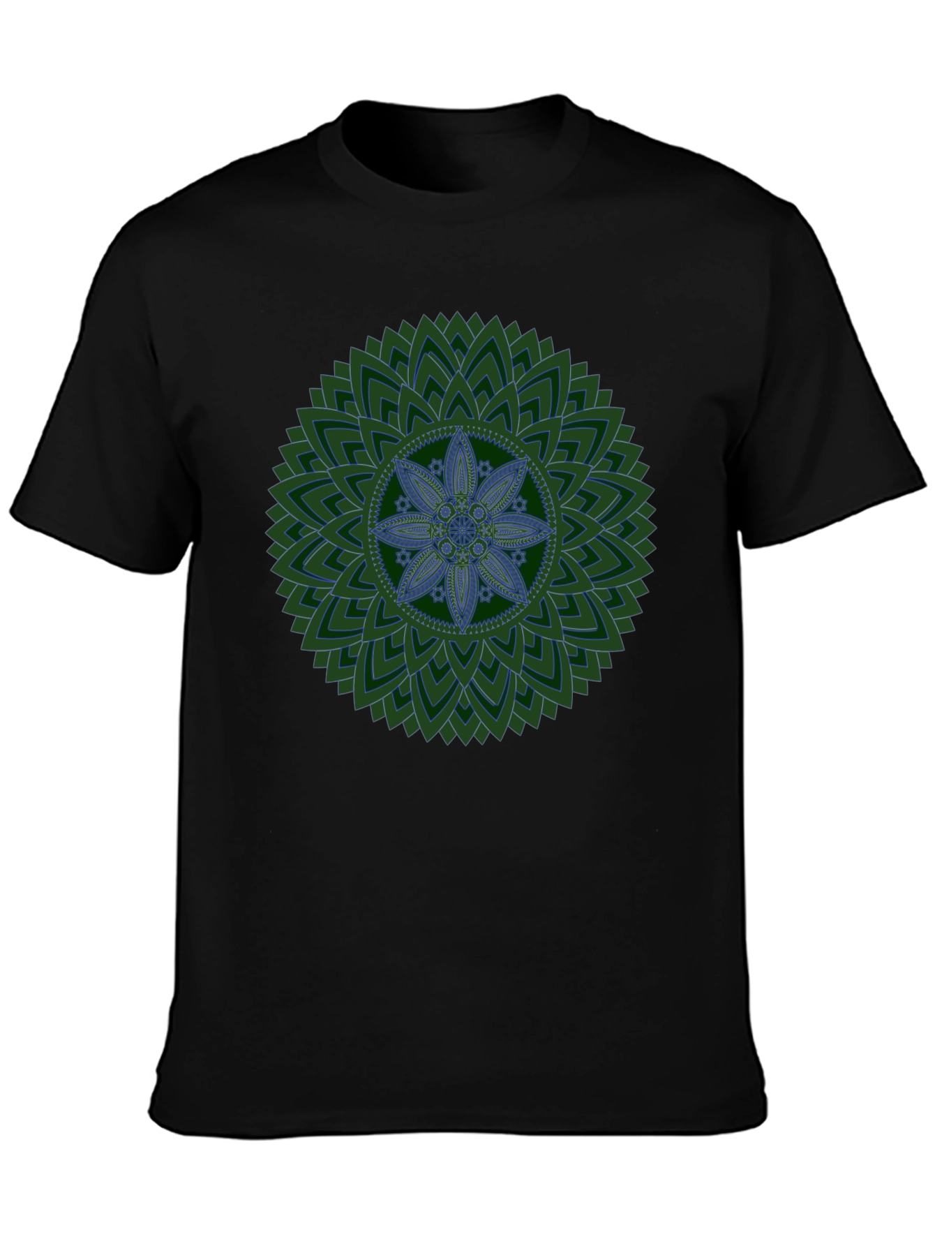 Mandala Print Black T-Shirt - Unique Design