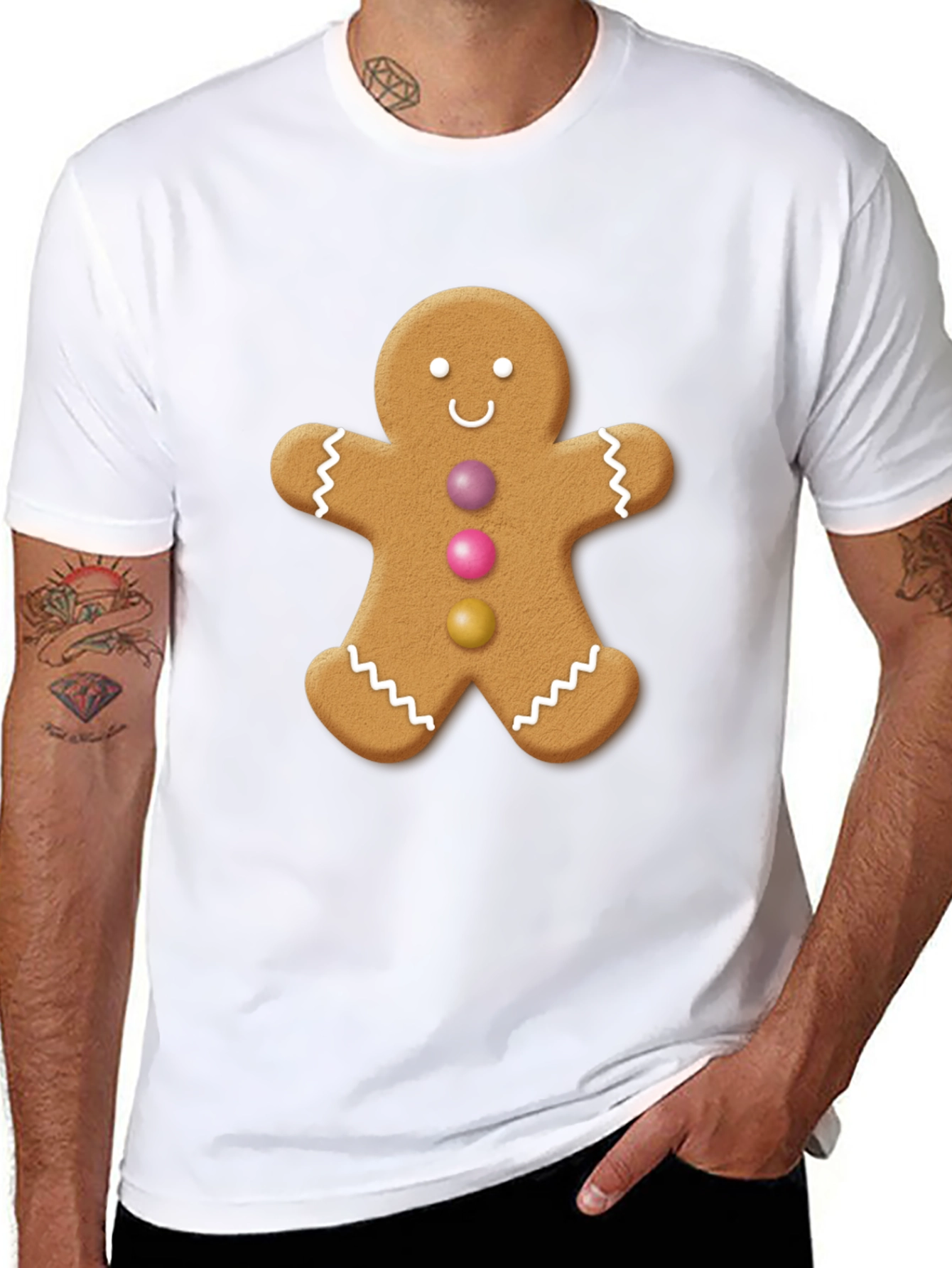 Gingerbread Man Graphic Tee - Holiday Festive