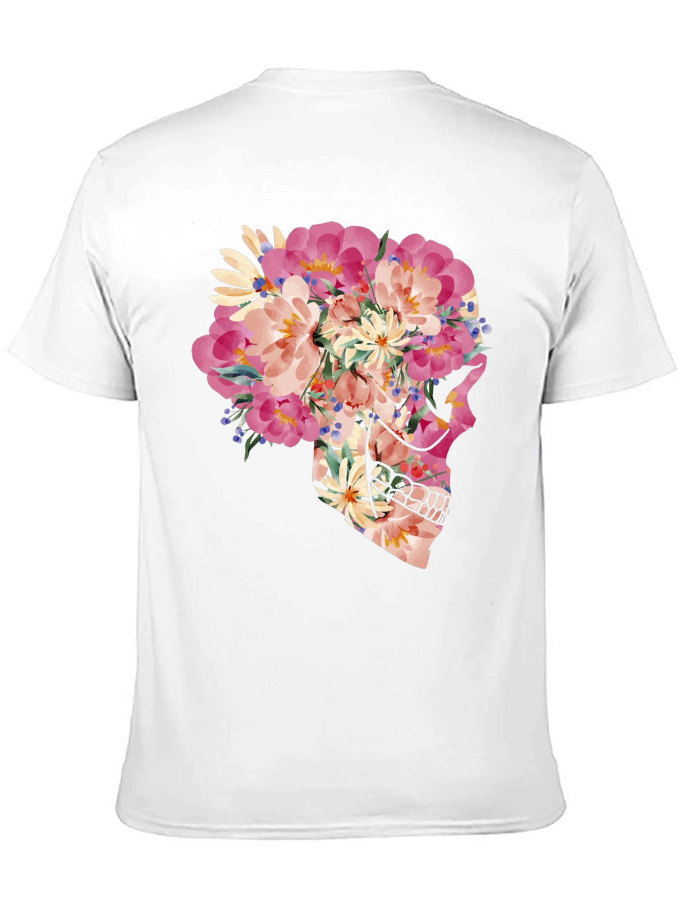 Floral Skull Graphic T-Shirt - Unique Art Tee
