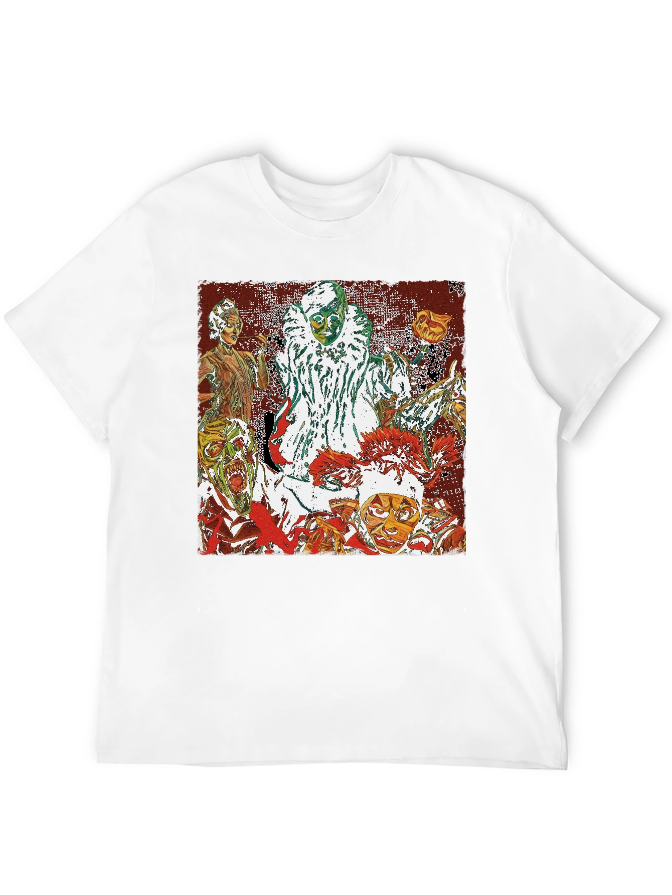 Creepy Clown Horror Graphic Tee - Black