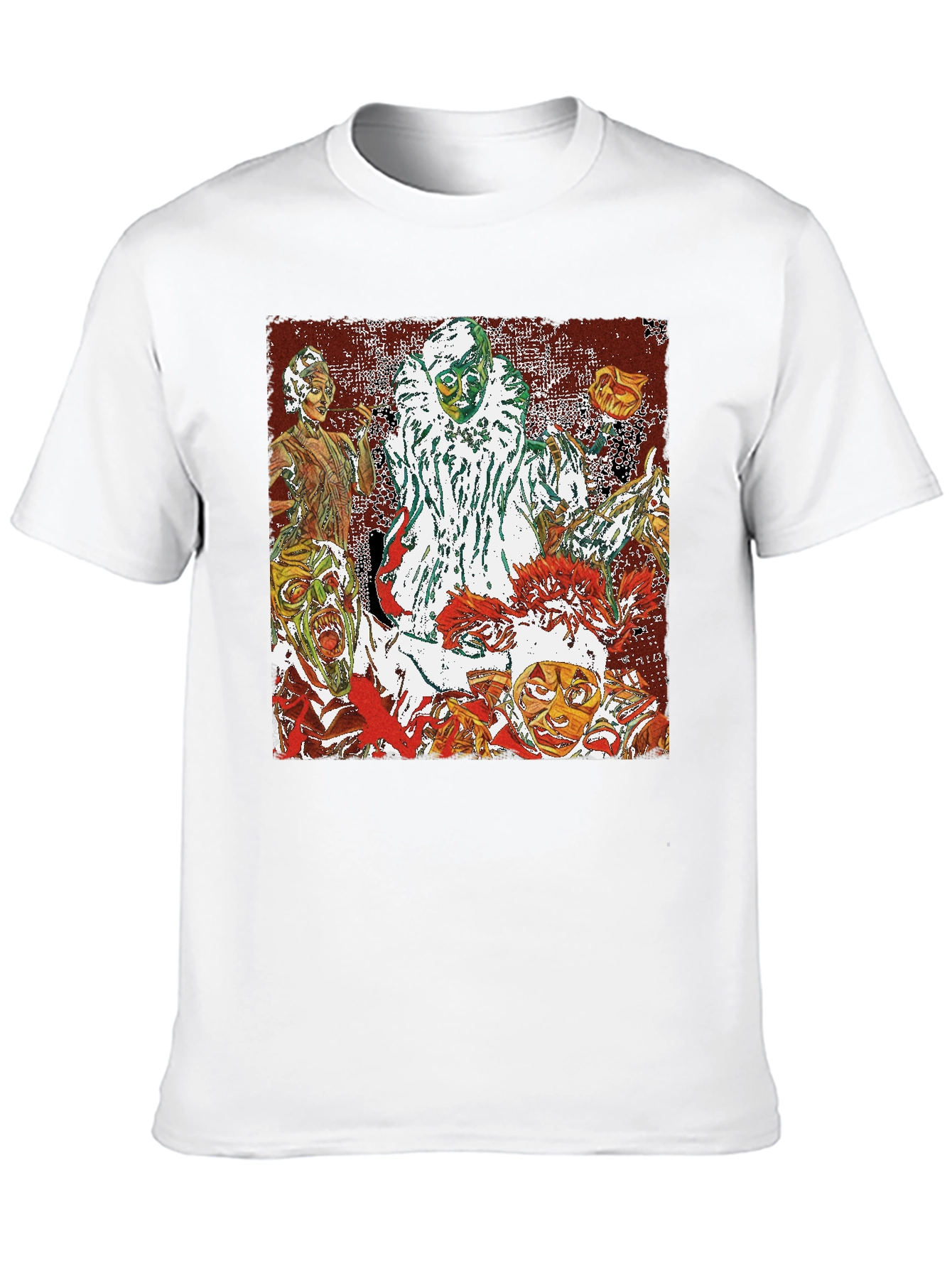 Creepy Clown Horror Graphic Tee - Black
