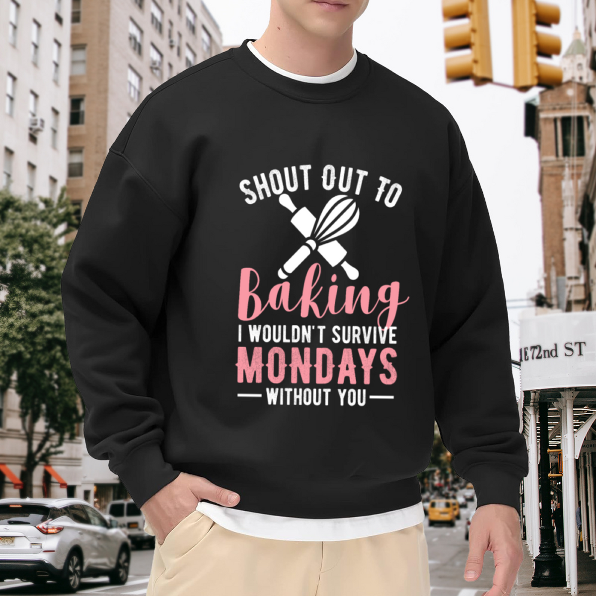 SHOUT OUT TO BAKING - Funny Baker Graphic ԲÁìÎÀÒÂ | Unisex Pullover Sweatshirt