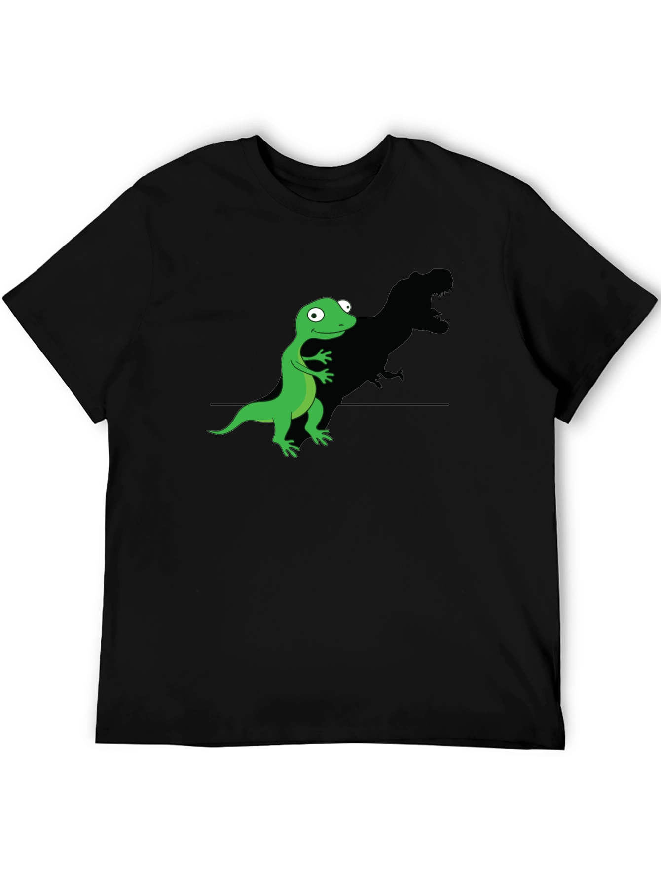 Funny Lizard T-Rex Shadow Graphic Tee