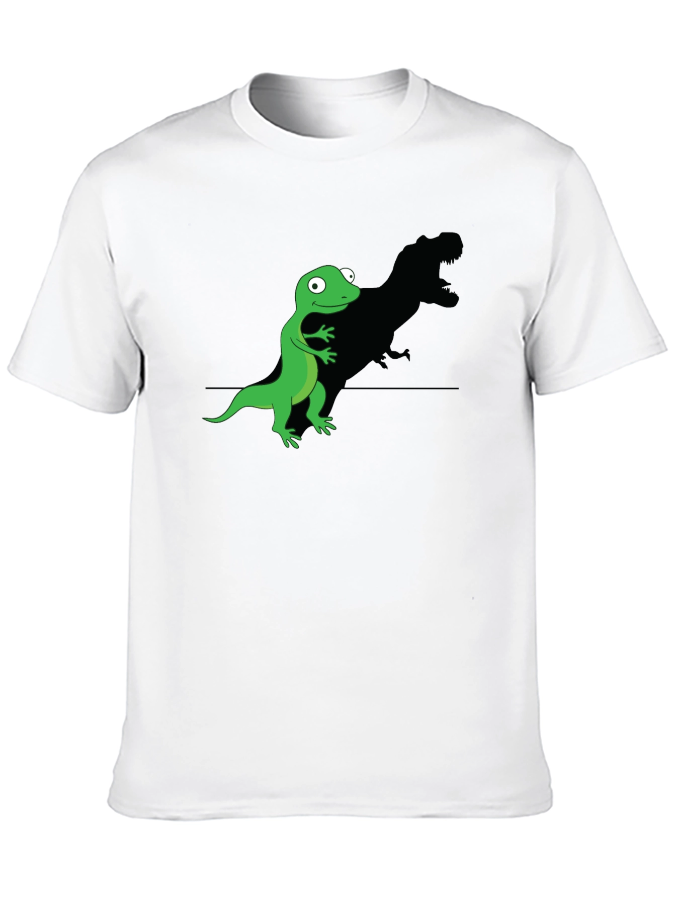 Funny Lizard T-Rex Shadow Graphic Tee