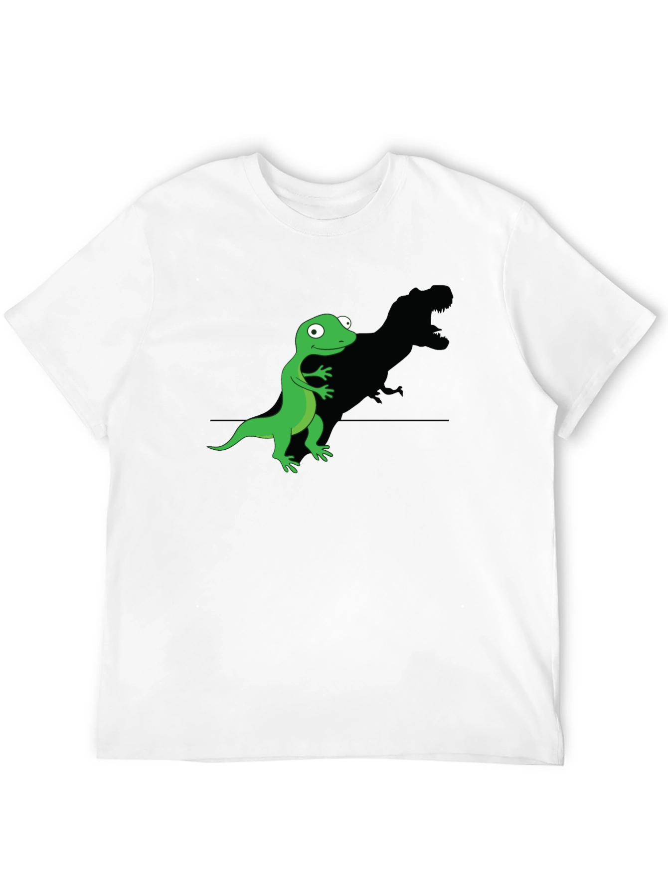 Funny Lizard T-Rex Shadow Graphic Tee