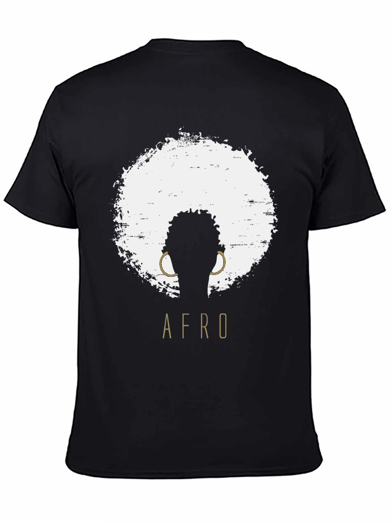 Afro Silhouette Graphic Tee - Stylish Black T-Shirt