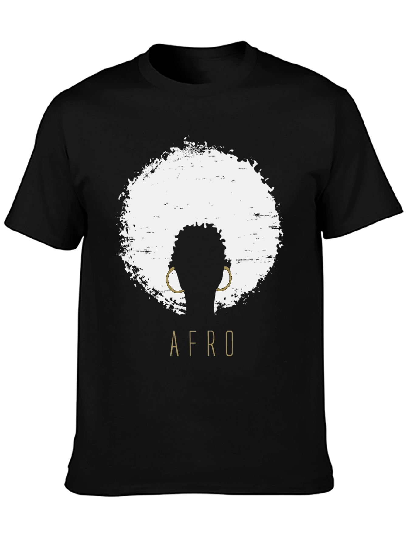 Afro Silhouette Graphic Tee - Stylish Black T-Shirt