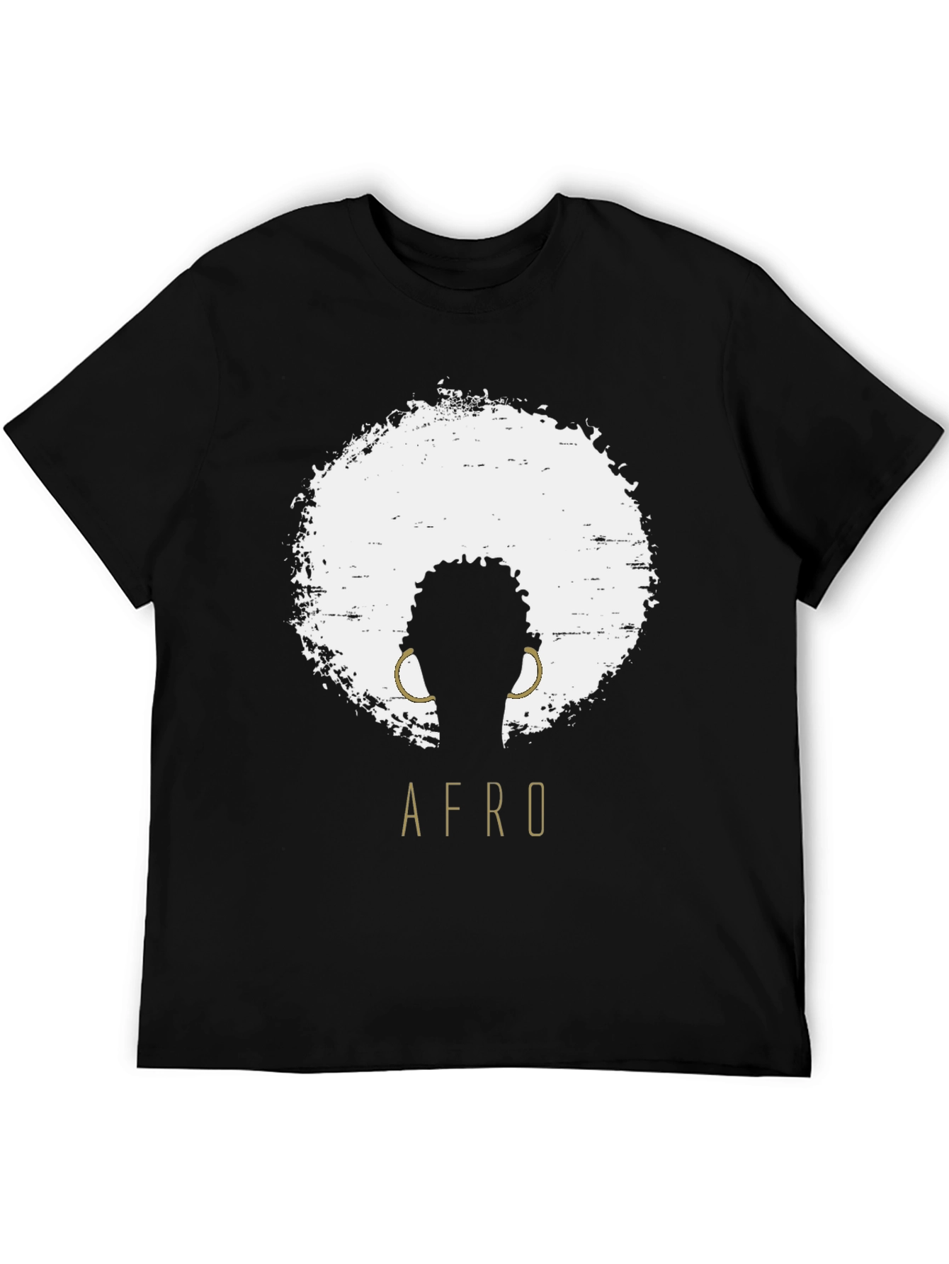 Afro Silhouette Graphic Tee - Stylish Black T-Shirt