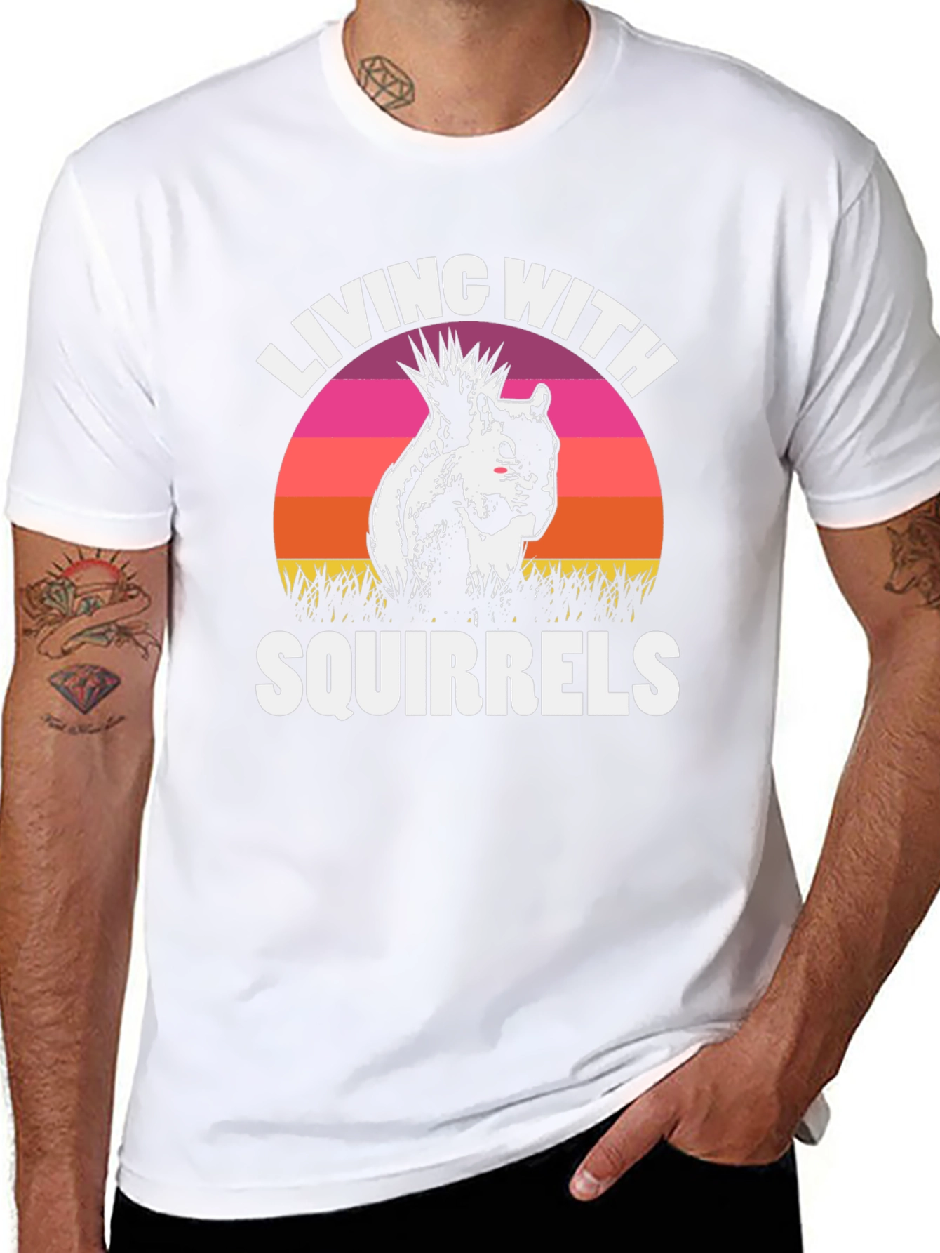 Living with Squirrels Graphic T-Shirt