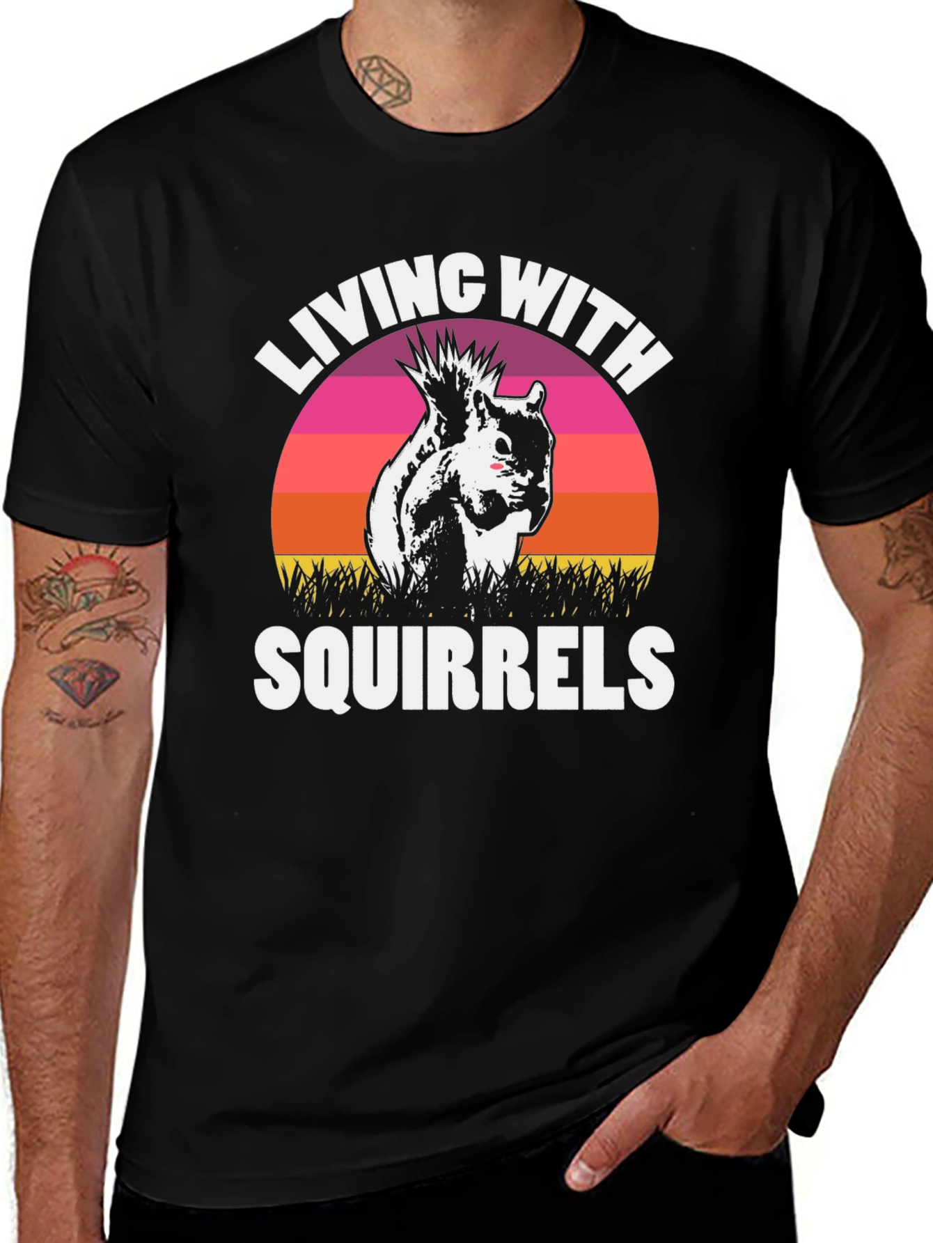 Living with Squirrels Graphic T-Shirt