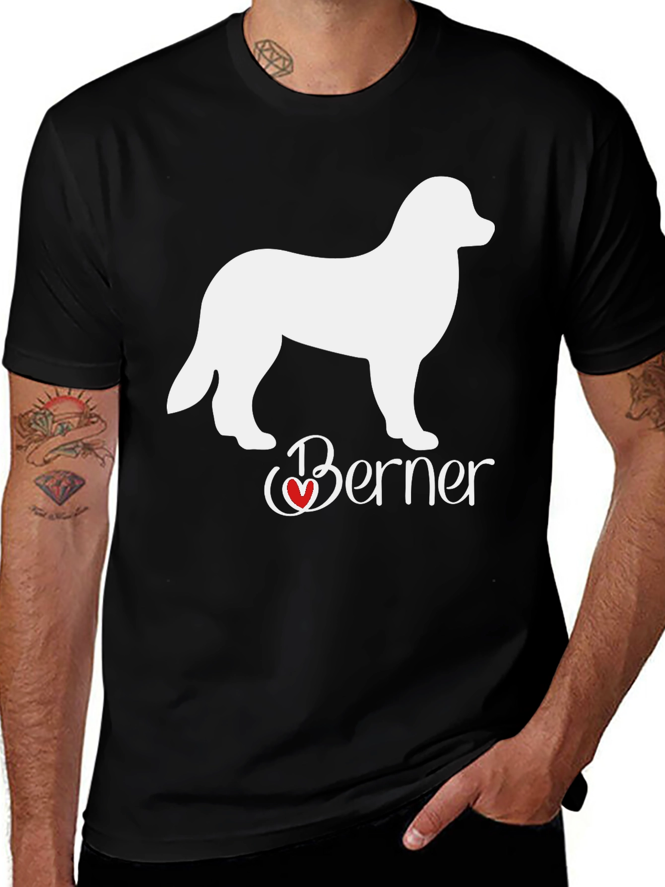 Berner Dog Lover T-Shirt: Heart Design