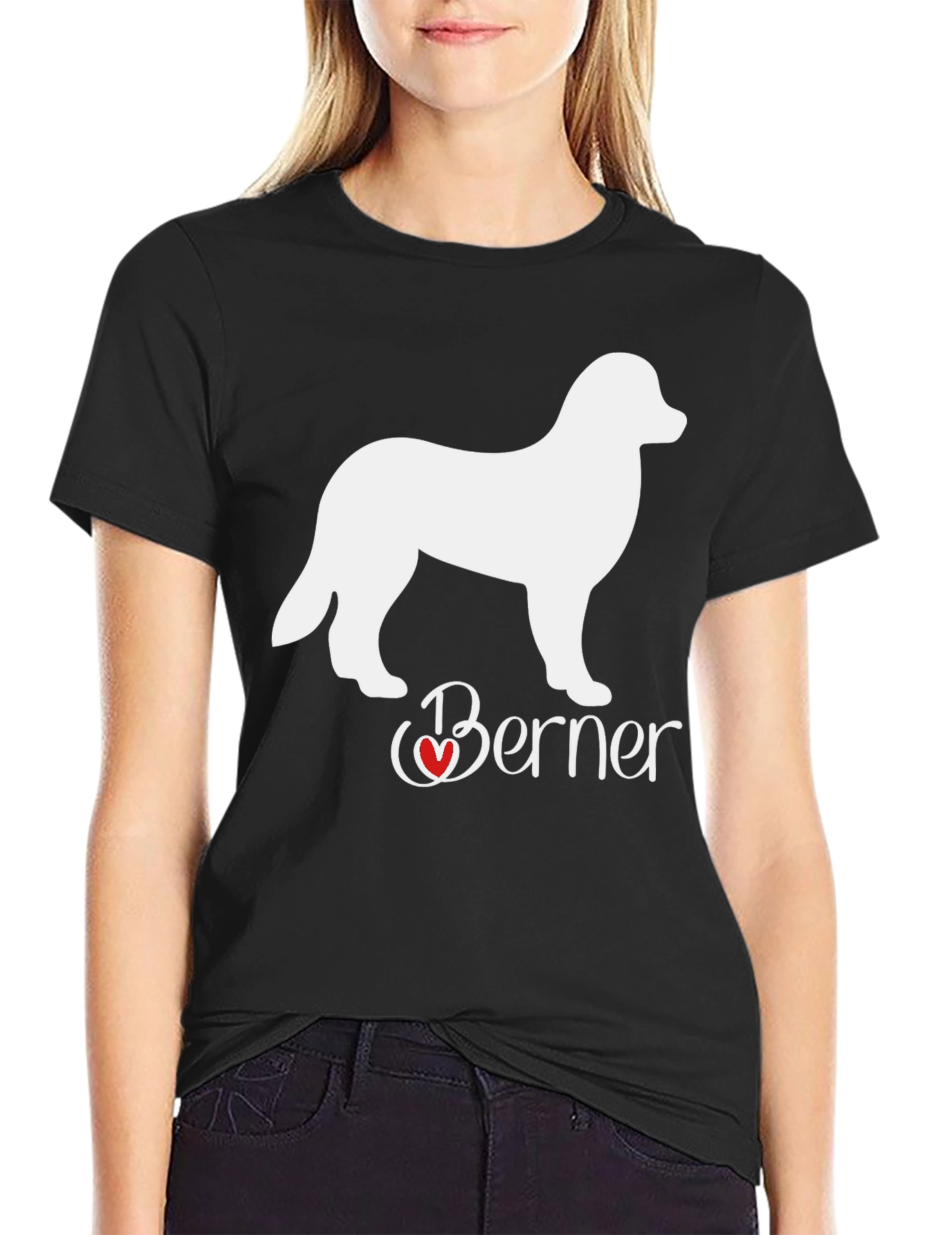 Berner Dog Lover T-Shirt: Heart Design