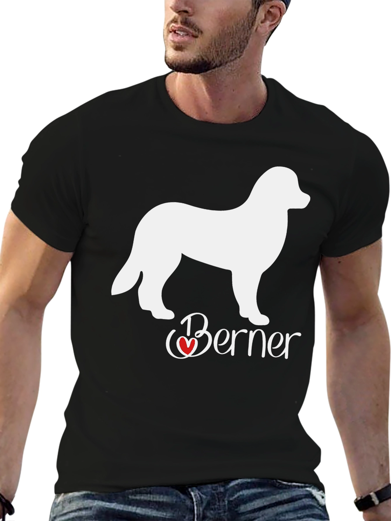 Berner Dog Lover T-Shirt: Heart Design