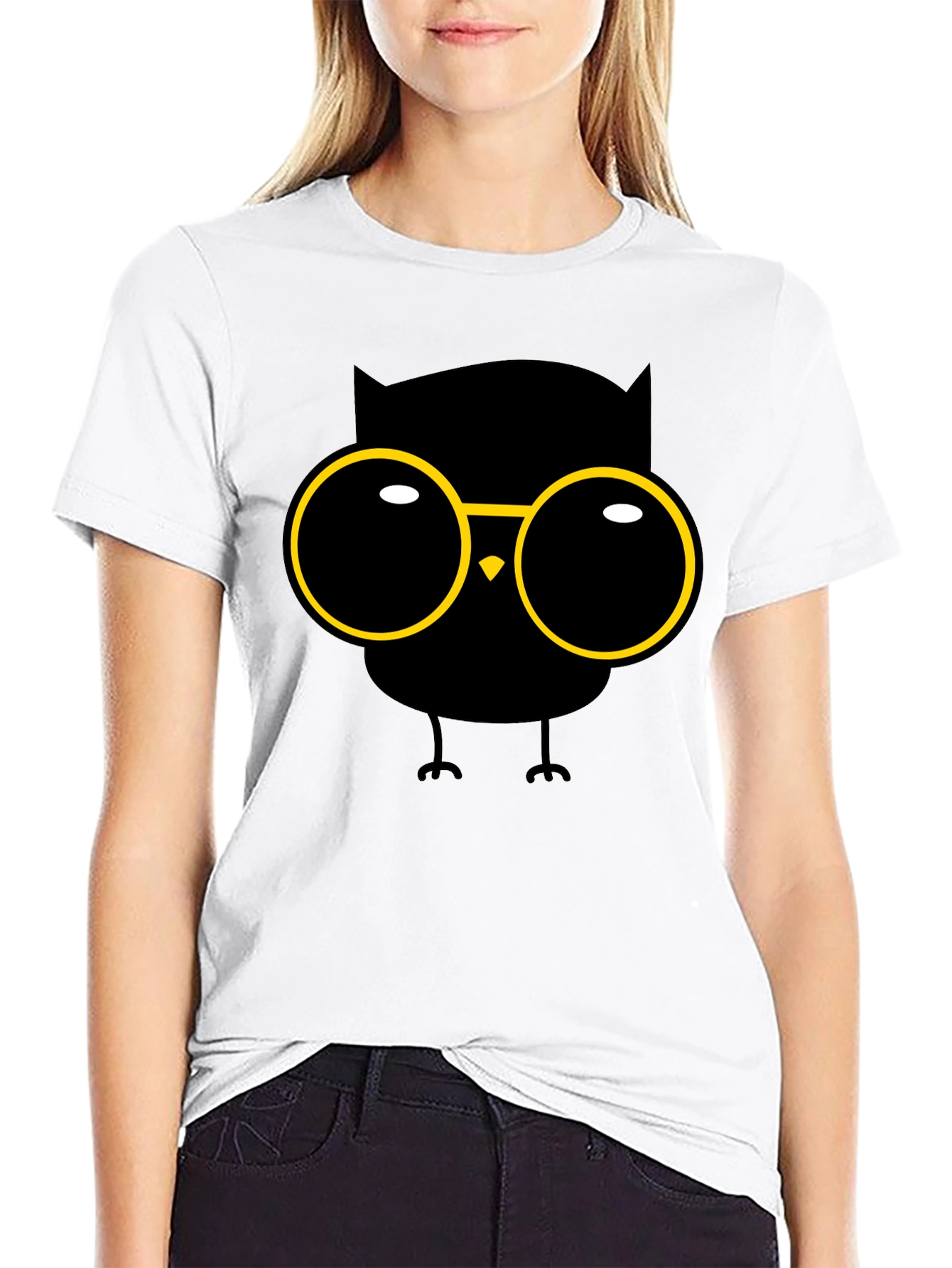Owl with Glasses Graphic T-Shirt
